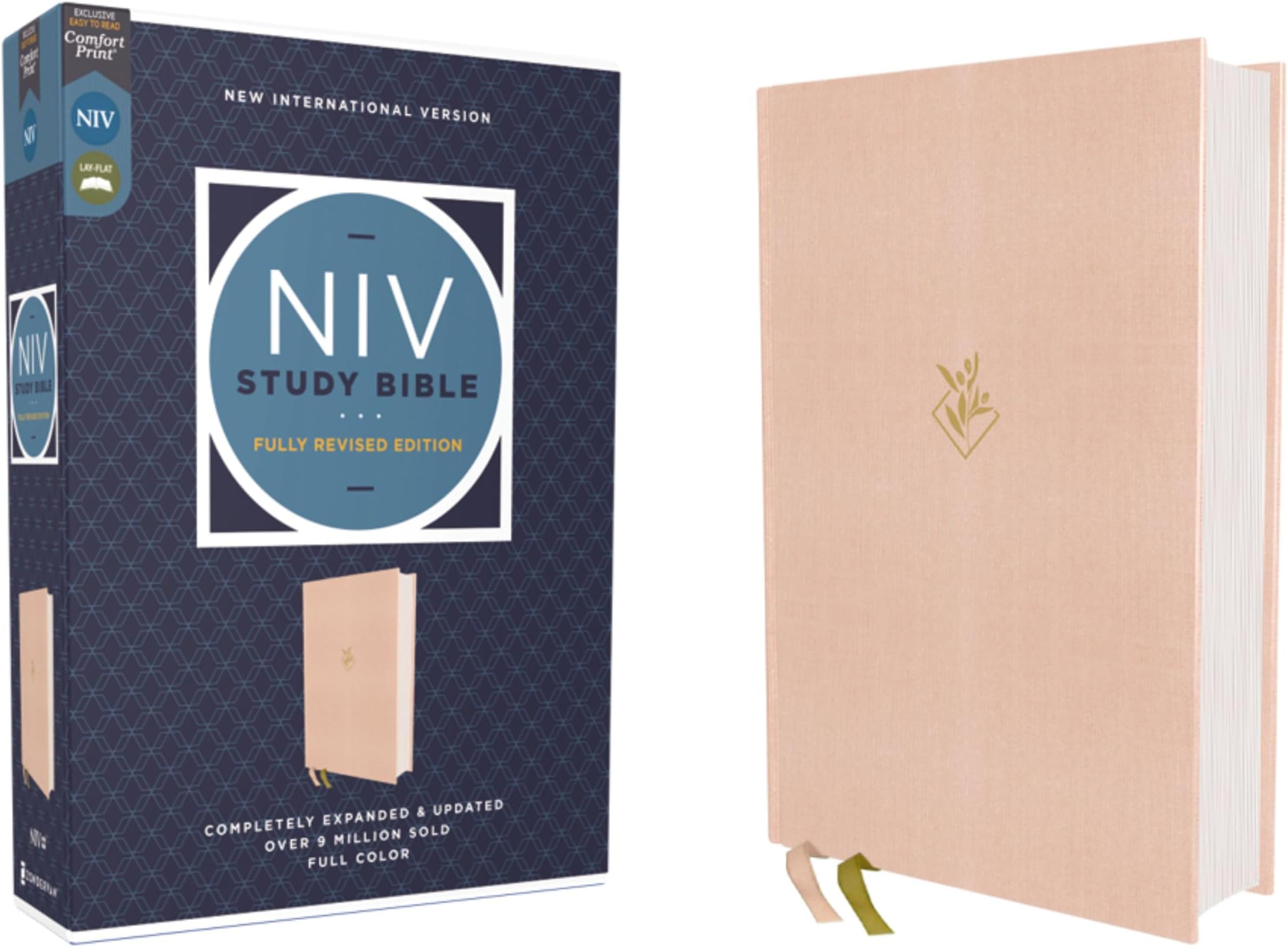 NIV Study Bible, Fully Revised Edition (Study Deeply. Believe Wholeheartedly.), Cloth over Board, Pink, Red Letter, Comfort Print