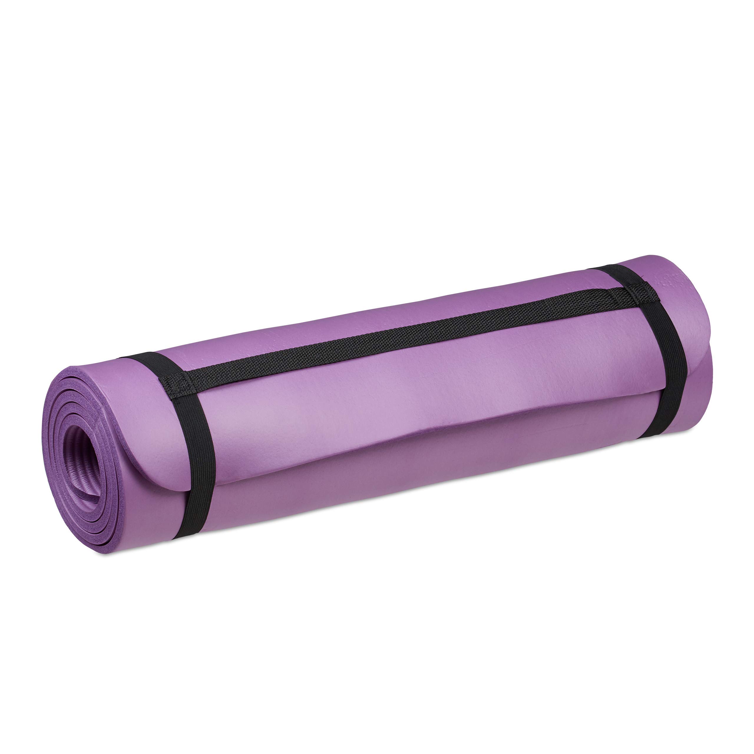 Relaxdays Tappetino da Yoga, 1 cm, Tappeto da Fitness, Accessori per Pilates e Aerobica, Sport