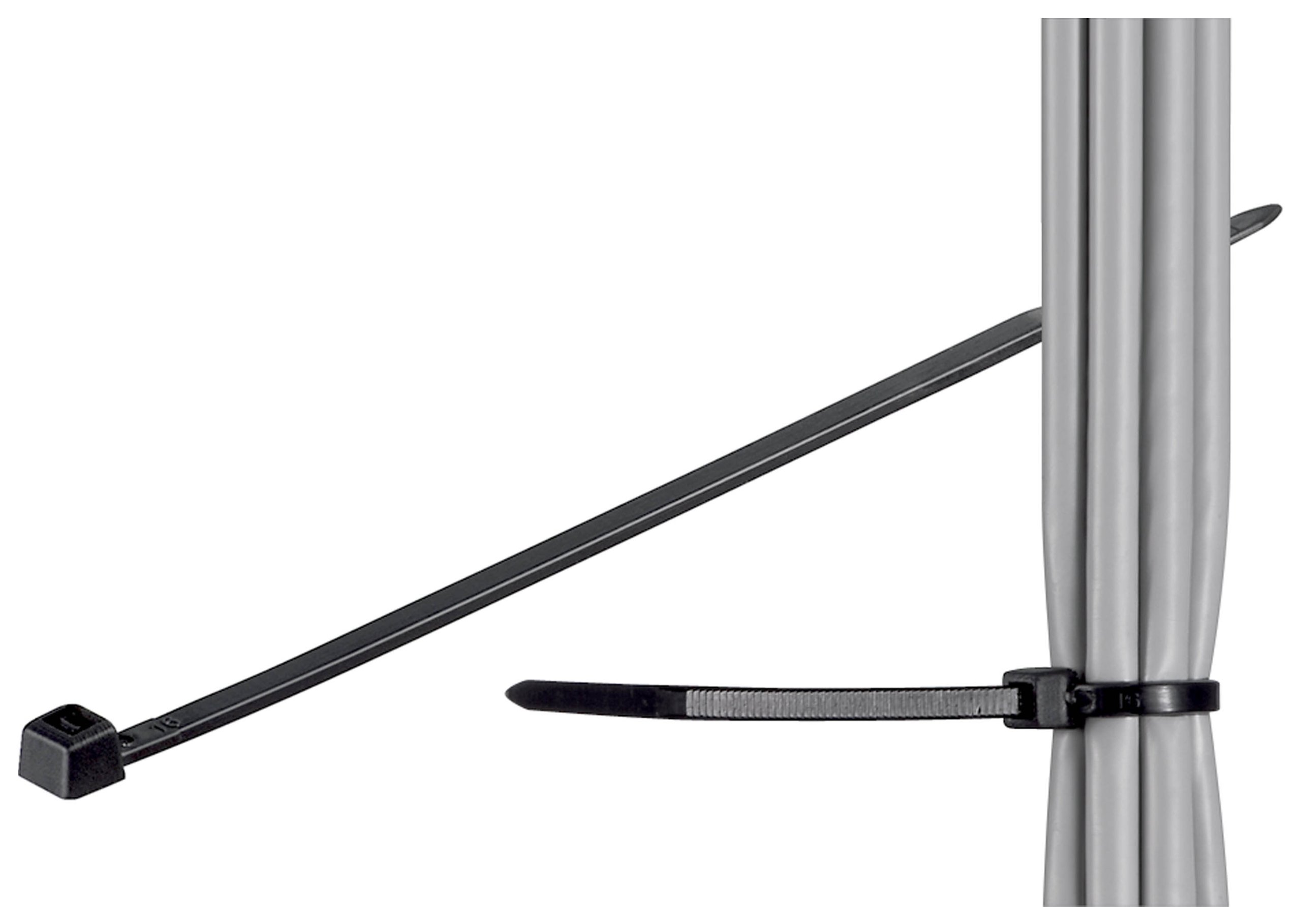Goobay 17071 Cable tie; weather resistant nylon black - 200 mm; 3.6 mm, 100 Kabelbinder