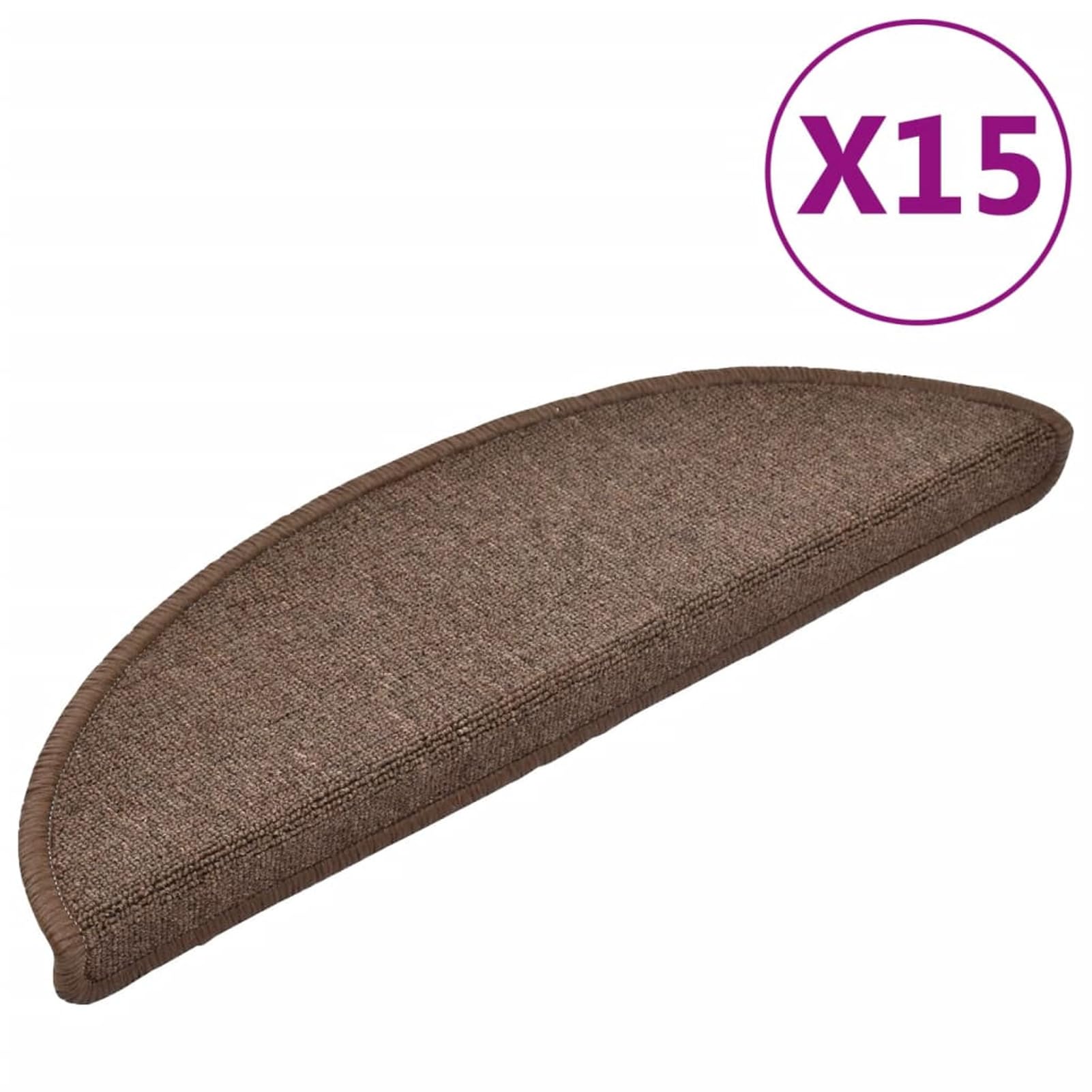 Tidyard Tapis d'escalier 15 pcs Marron café 56 x 17 x 3 cm, Tapis Escalier Tapis de Sécurité pour Sol Protection, Aînés et Animaux