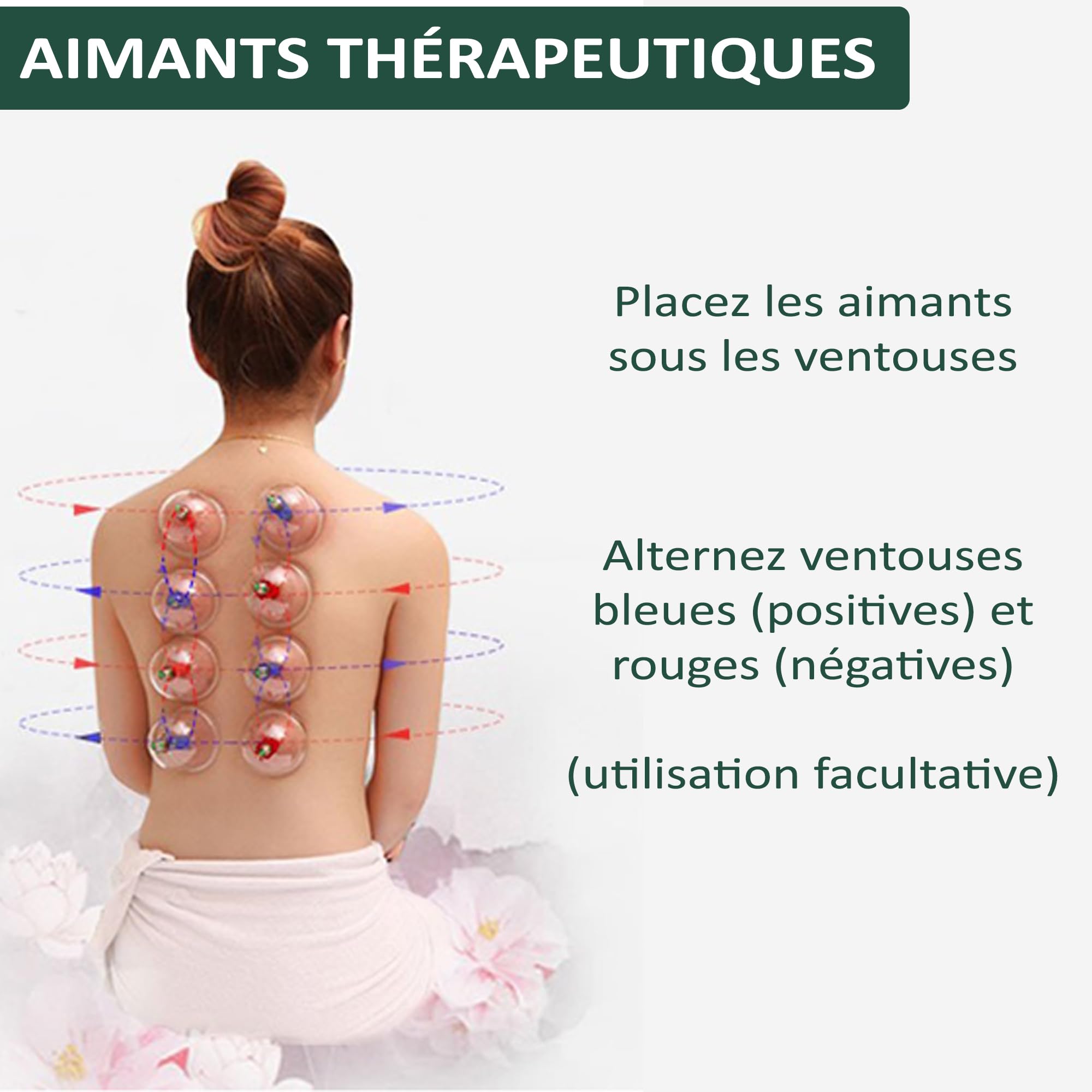 Uplife Kit de 24 Ventouses Thérapeutiques - Ventouse Massage Anti Cellulite Soulage Douleurs Fatigue - Ventouses Chinoises de Cupping Hijama Acupuncture