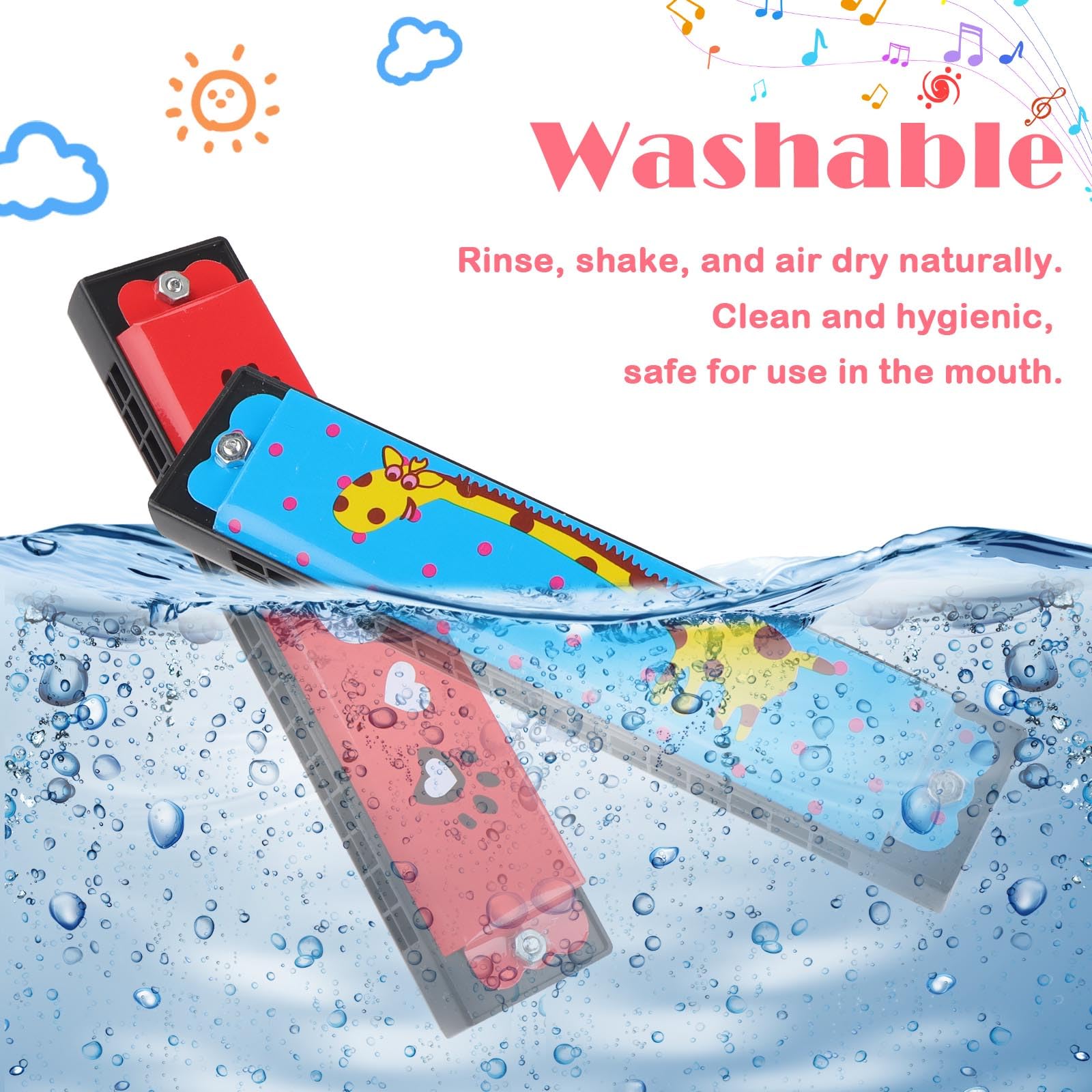 Set 12 Armoniche A Bocca Per Bambini - 16 Fori, Colorate, Con Panni Per Pulizia, Regalo Ideale - Foto 4