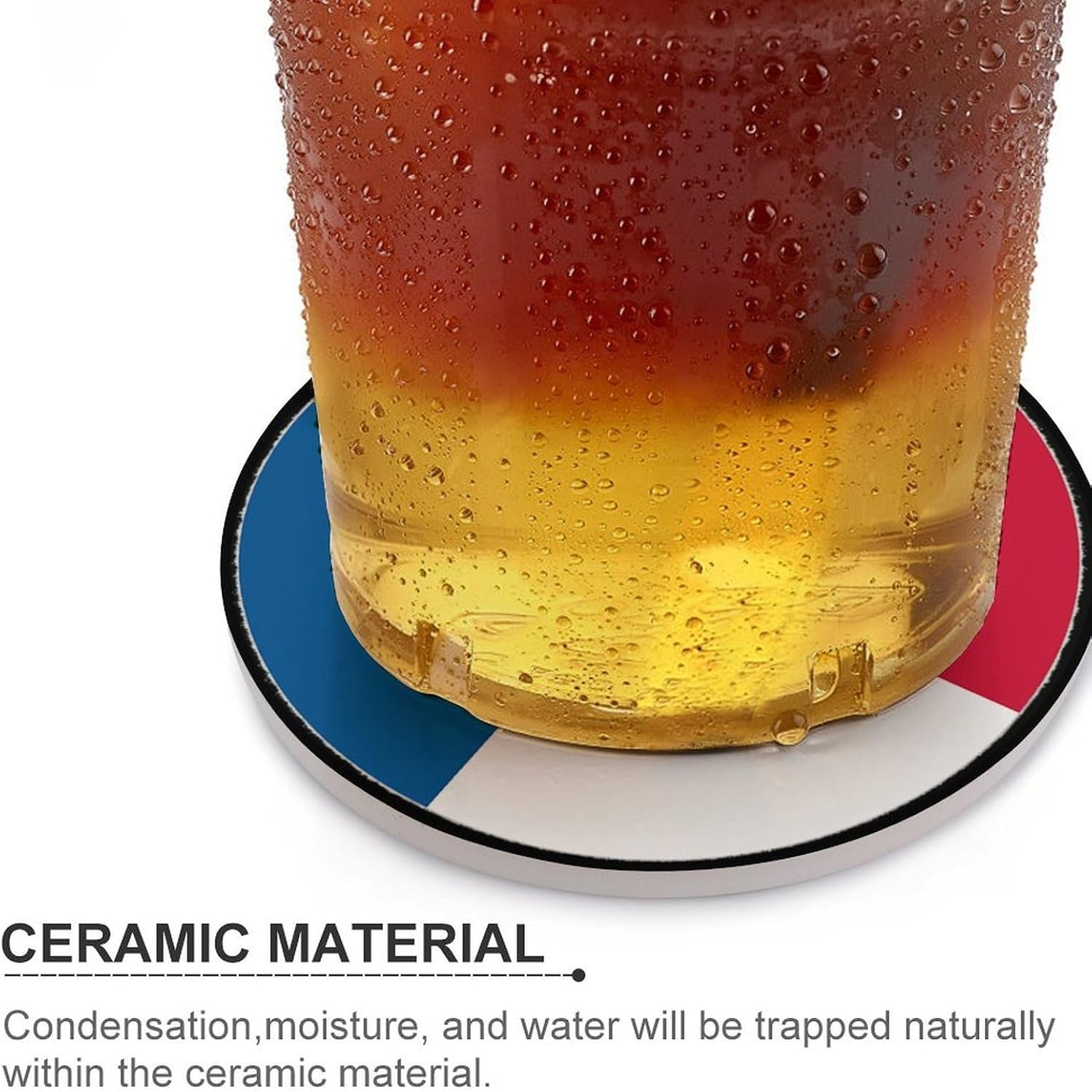 Round Flag of Panama Funny Round Ceramic Coasters for Drink Absorbent Cup Holders Tabletop Protection