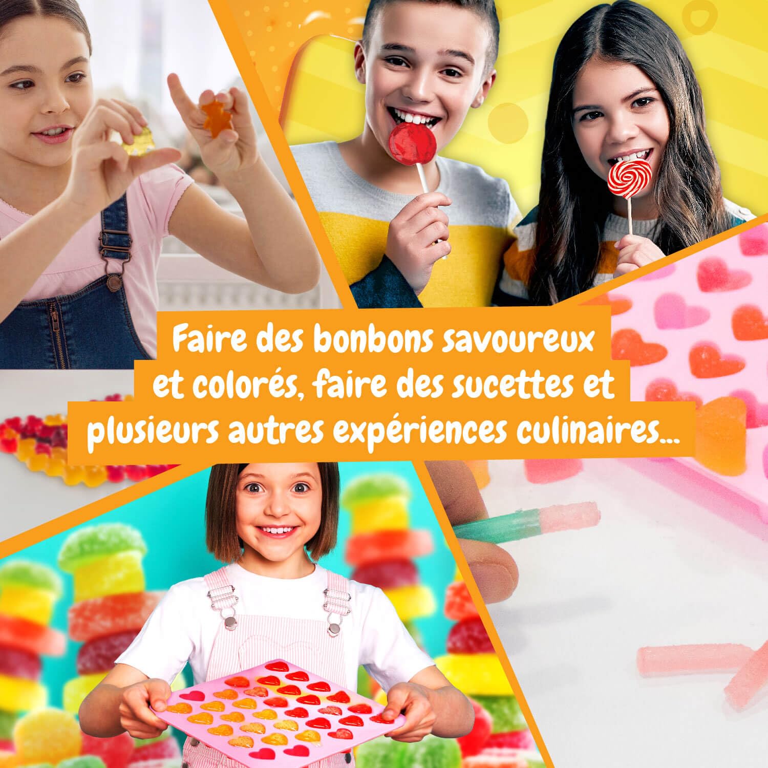 Science4you Laboratoire de Sucreries - Jeux de Fabrication de Sucettes, Bonbons pour Enfant et Beaucoup Plus, 26 Contenus, Jouet, Cadeau pour Garçon et Fille 8+ ans