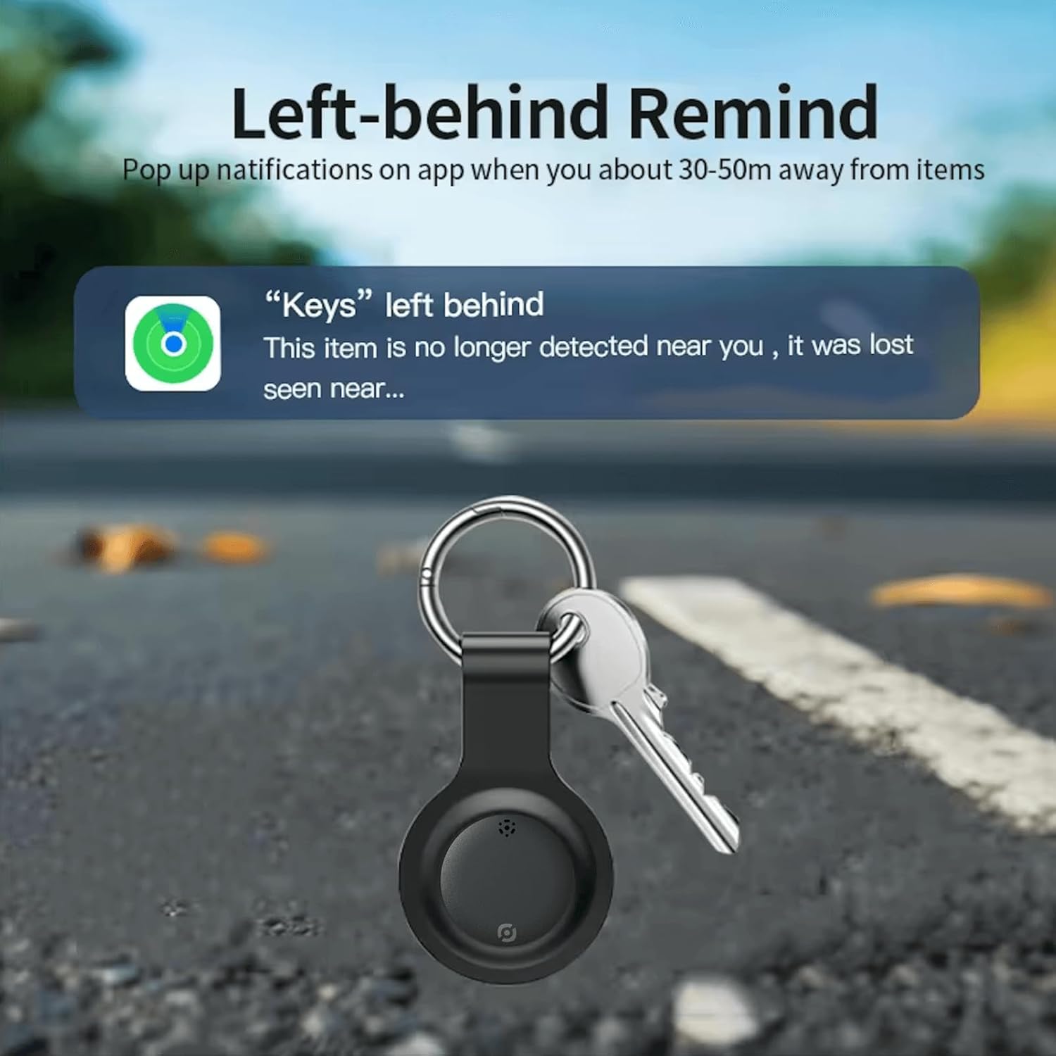 RAINDROPS Air Tracker Tags 4 Pack, Bluetooth Tracker Works with Apple Find My, Item Finder for Keys, Luggage, Backpack, Pets​ (iOS Only, Black, 4 Pack) - Image 6