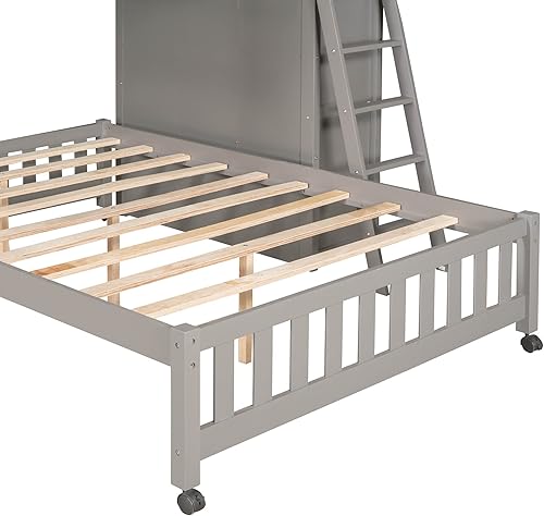 Miniatura 115 de Versatility - Litera individual sobre individual con escritorio y armario integrados, cama alta de madera maciza y plataforma independiente con