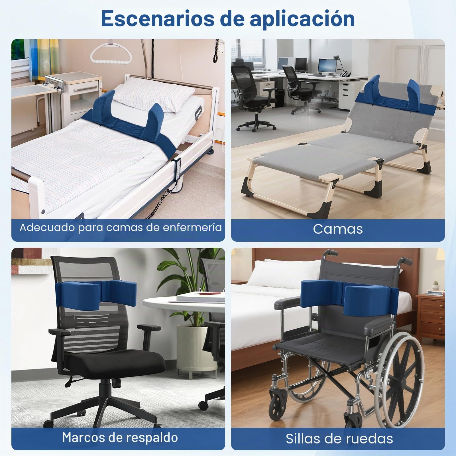 Soporte lateral con cojín antiescaras ajustable para silla de ruedas, soporte lateral universal para silla de ruedas con asas laterales