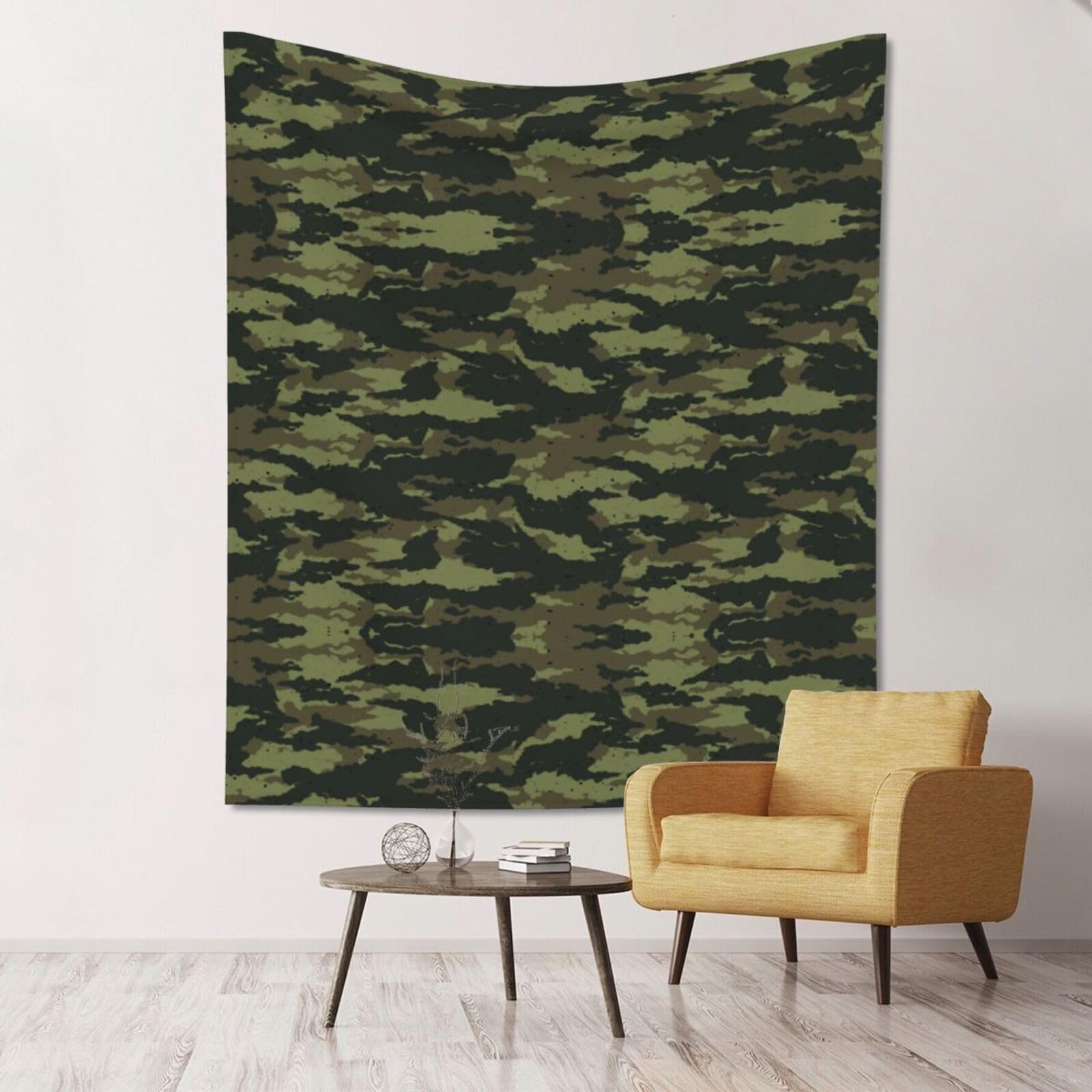WKSGDSG Large Wall Hanging, Machine Washable Tapestry For Dorm Room, Camouflage, Lightweight Polyester Wall Art For Bedroom Living Room, 152x130cm