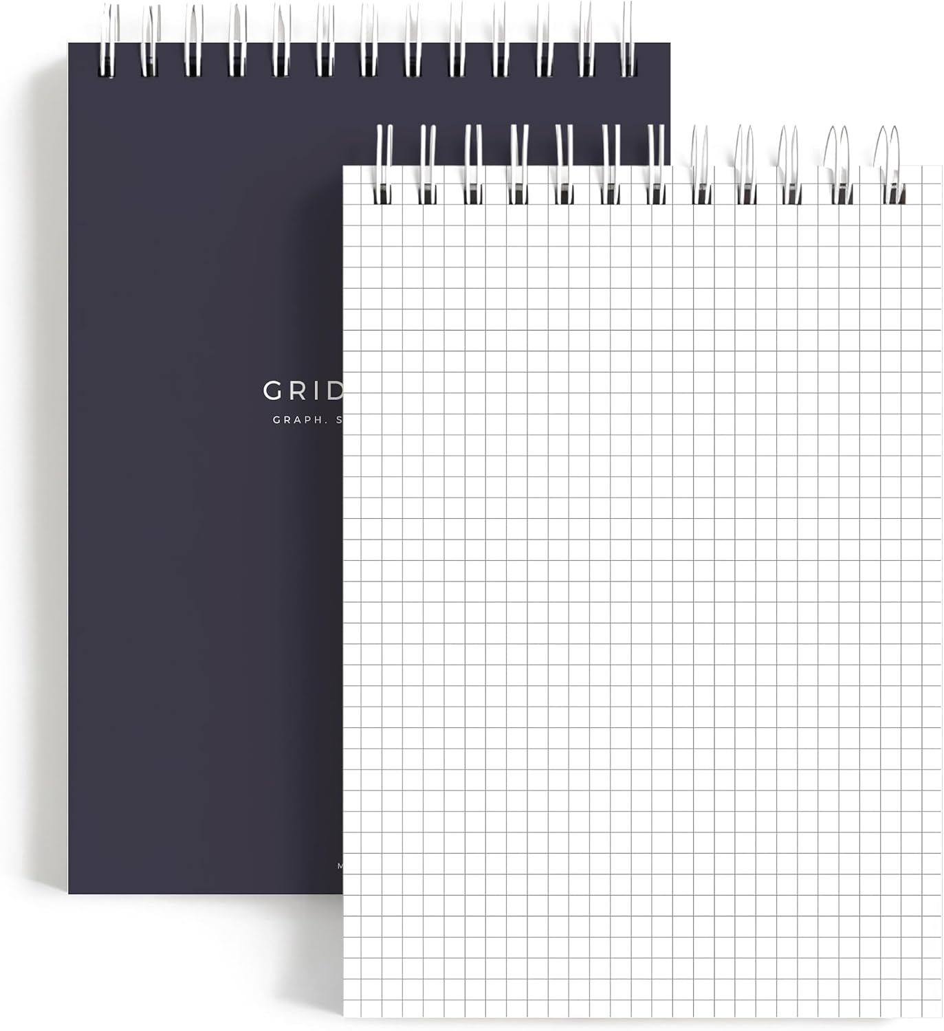 5mm Graph Paper Notepad, Small Square Grid Paper for Mathematics, Engineering, Technical Drawing, Drafting, Sketching, Spiral Bound, 200 Pages, 5.8 x 8.3 In
