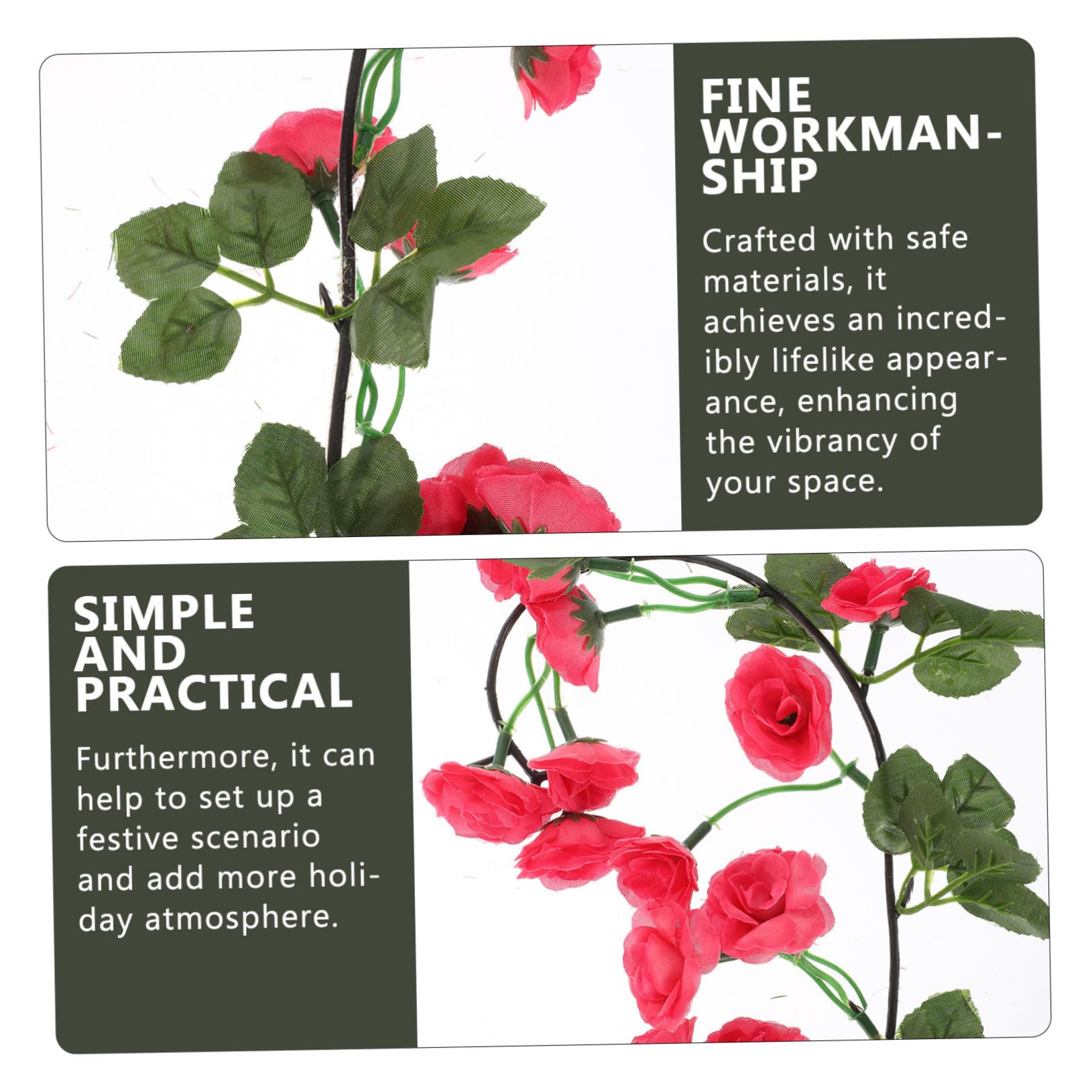 Gatuida 5stücke Künstliche Girlande Mit Köpfen Dekoration Für Hochzeiten Und Partys Lebensechte Simulation Blumenranke Für Fotorequisiten Und Kreative -projekte