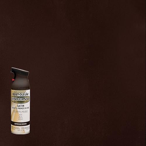 Miniatura 2 de Rust-Oleum 247570 - Pintura en aerosol universal para todas las superficies, 12 onzas, marrón expreso satinado (Satin Espresso Brown), paquete de 2