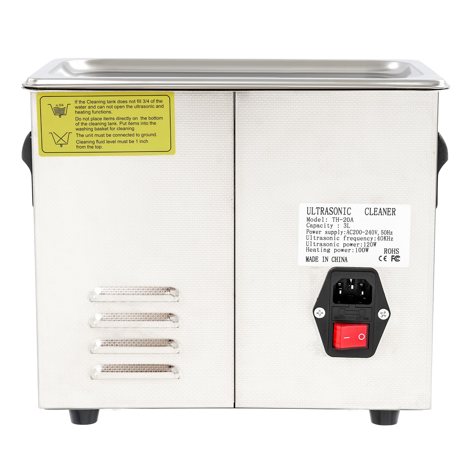 Limpiador ultrasónico de 3 L, 40 KHz, con calefacción de 120 W/100 W, con pantalla LED, temporizador 0-30 min, para joyas, gafas, relojes, monedas, carburadores y suministros de laboratorio