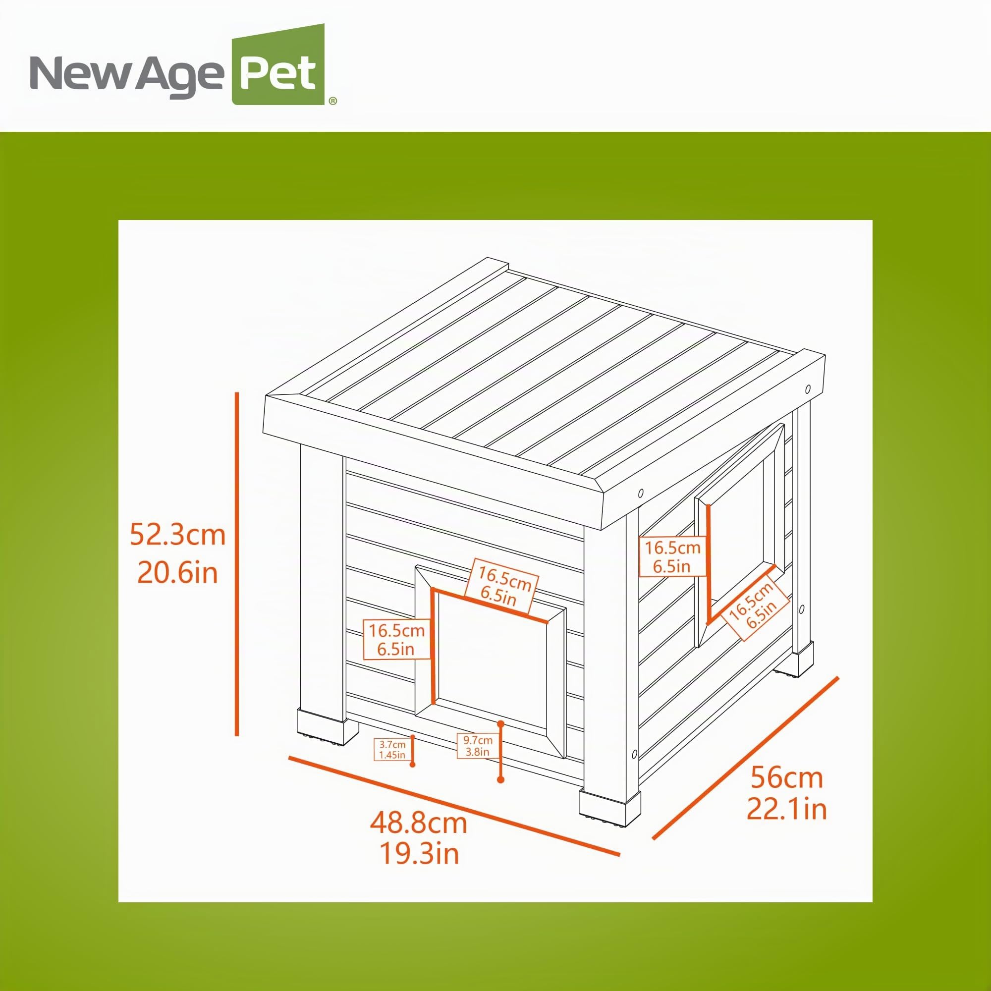 New Age Pet Ecth350 ecoFLEX Albany Outdoor Feral Maison pour Chat Multicolore