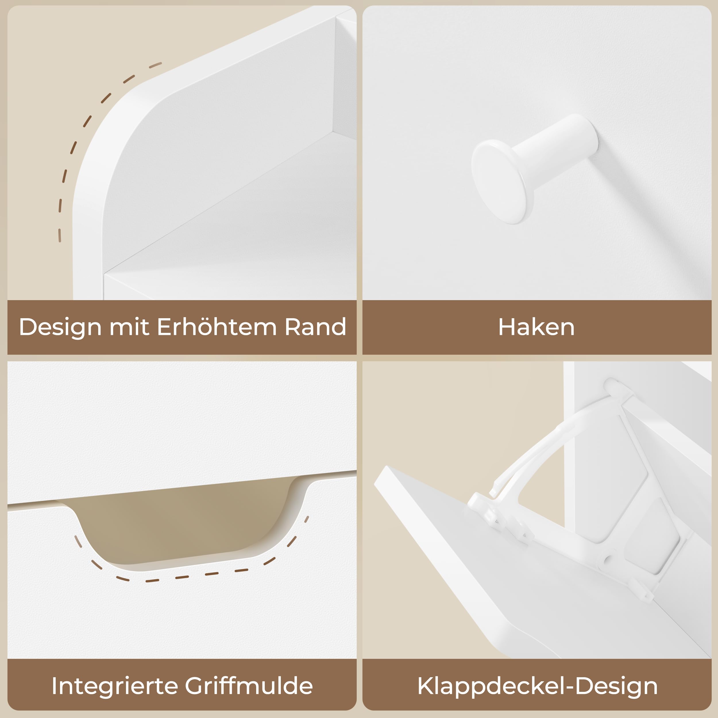 Yaheetech Schuhschrank 4 Klappen, Schuhkipper Schuhregal mit Offenen Fächern, Schuhablage Schmal für Eingang, Flur, Wohnzimmer, 100 × 17 × 108,5 cm, Weiß