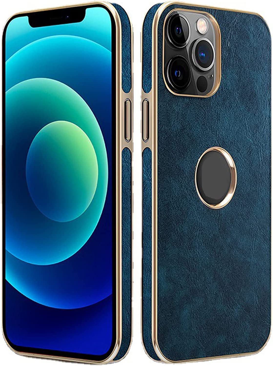 Coque iPhone 14 Pro Max en cuir bleu souple et fin de 6,7 pouces