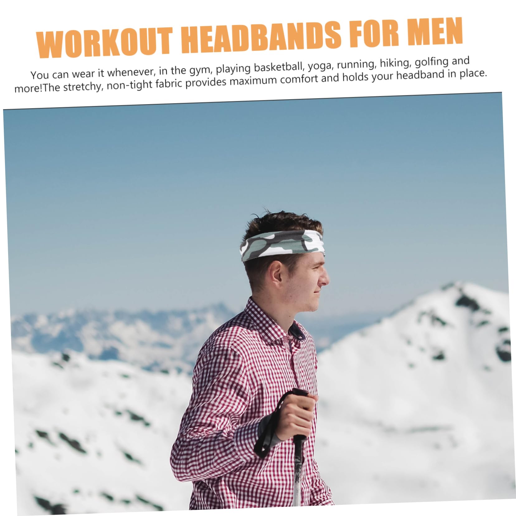 TOYANDONA Elastische Sport Stirnbänder Für Männer Atmungsaktive Schweißabsorption Kopfband Für Basketball Fußball Und Fitness Camouflage