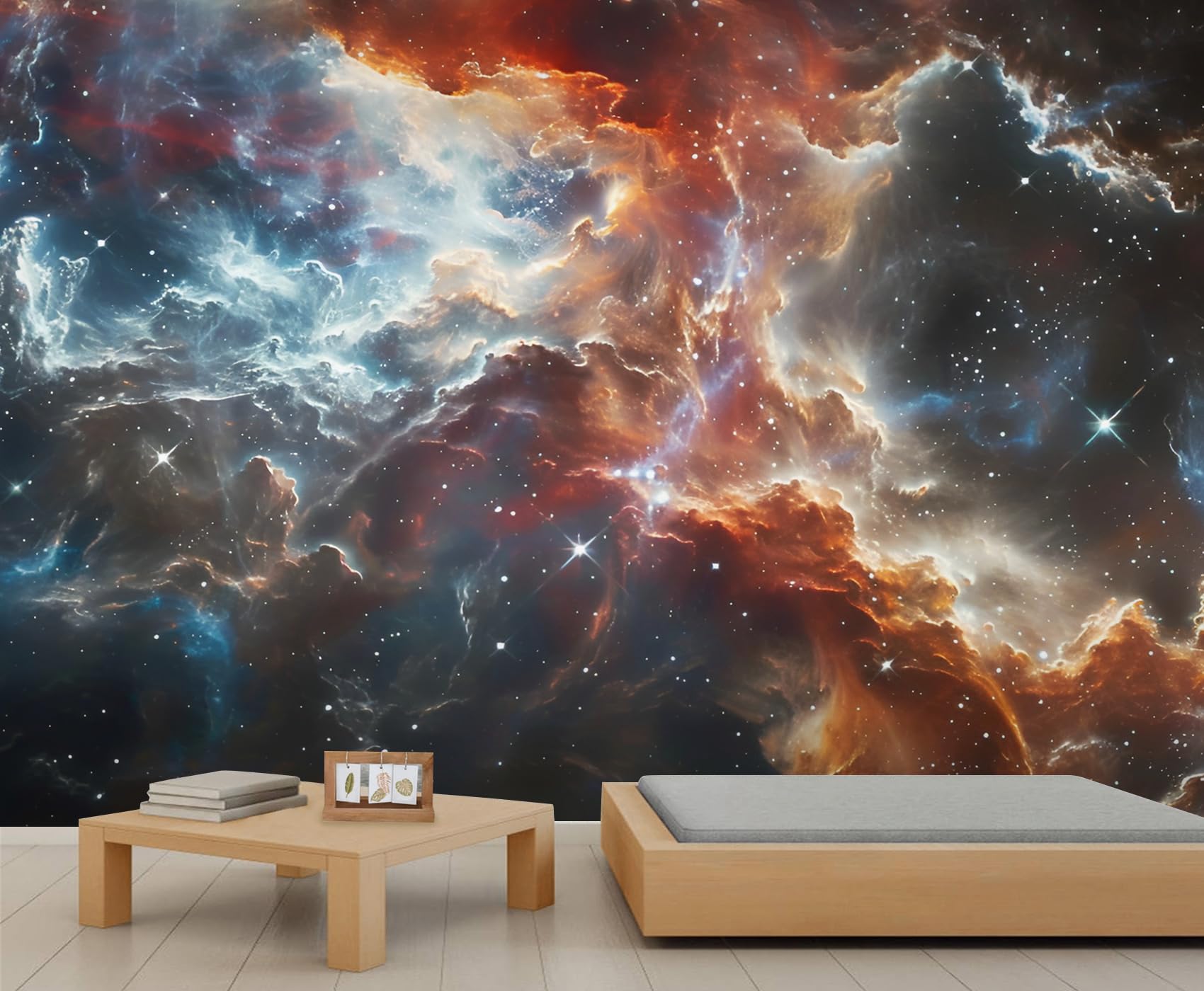 Cosmic Nebula Wall Mural Sci-Fi Galaxy Mural Wallpaper 3D Pillars of Creation Wallpaper Space Landscape Murals for Living Room Bedroom Bathroom 400 x 280 cm