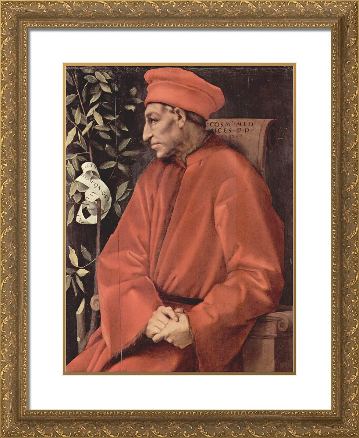 ArtDirect Pontormo, Jacopo 20x24 Gold Ornate Framed Art Print with Double Matting Titled: Cosimo De Medici