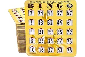 MR CHIPS Jam-Proof Easy-Read Quick-Clear Large Print Fingertip Slide Bingo Cards