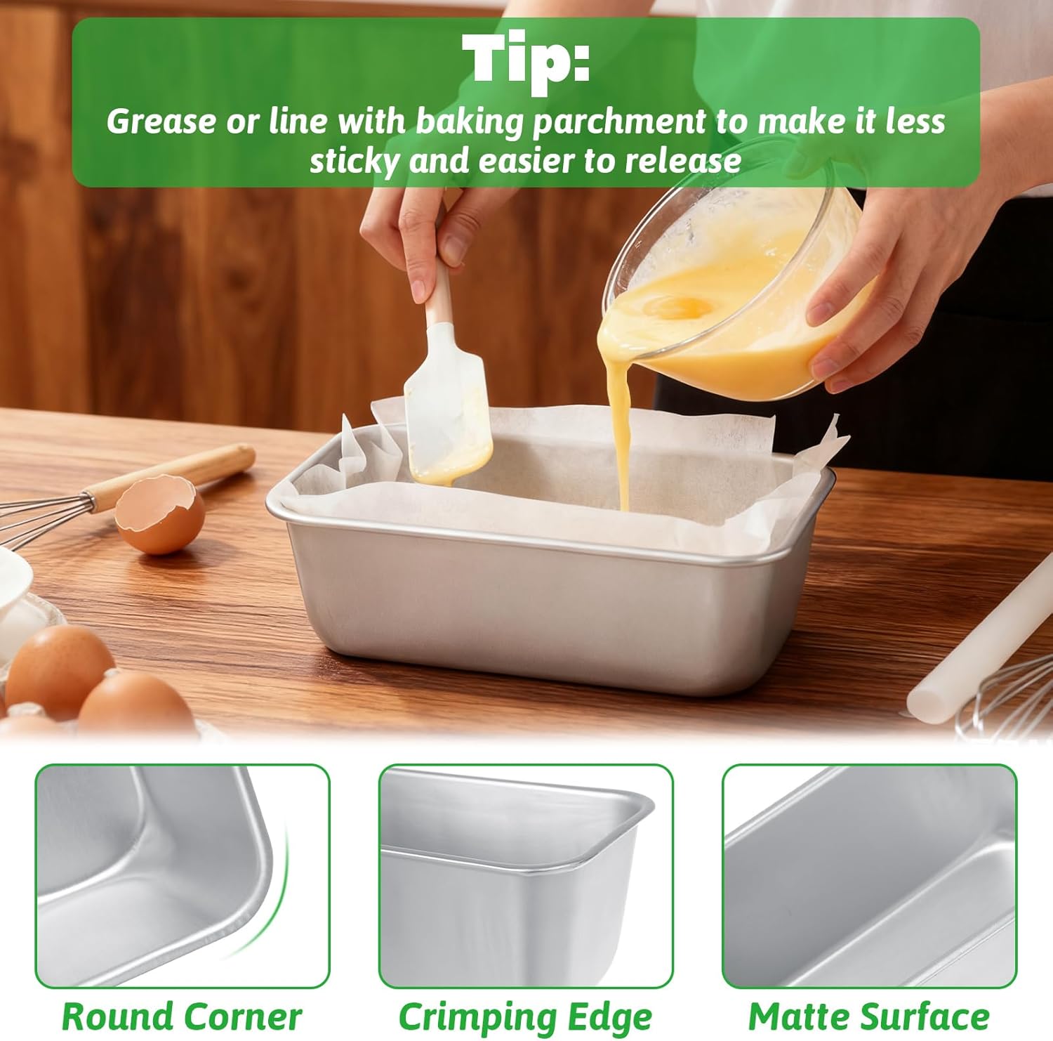 4 Pack Aluminum Loaf Pans 8x4 Inch Banana Bread Pan for Homemade Bread Loaf Pan for Baking Bread Tins for Baking Loaf Pans for Oven Sourdough Bread Baking Pan Metal Sandwich Loaf Bread Pans - Image 5