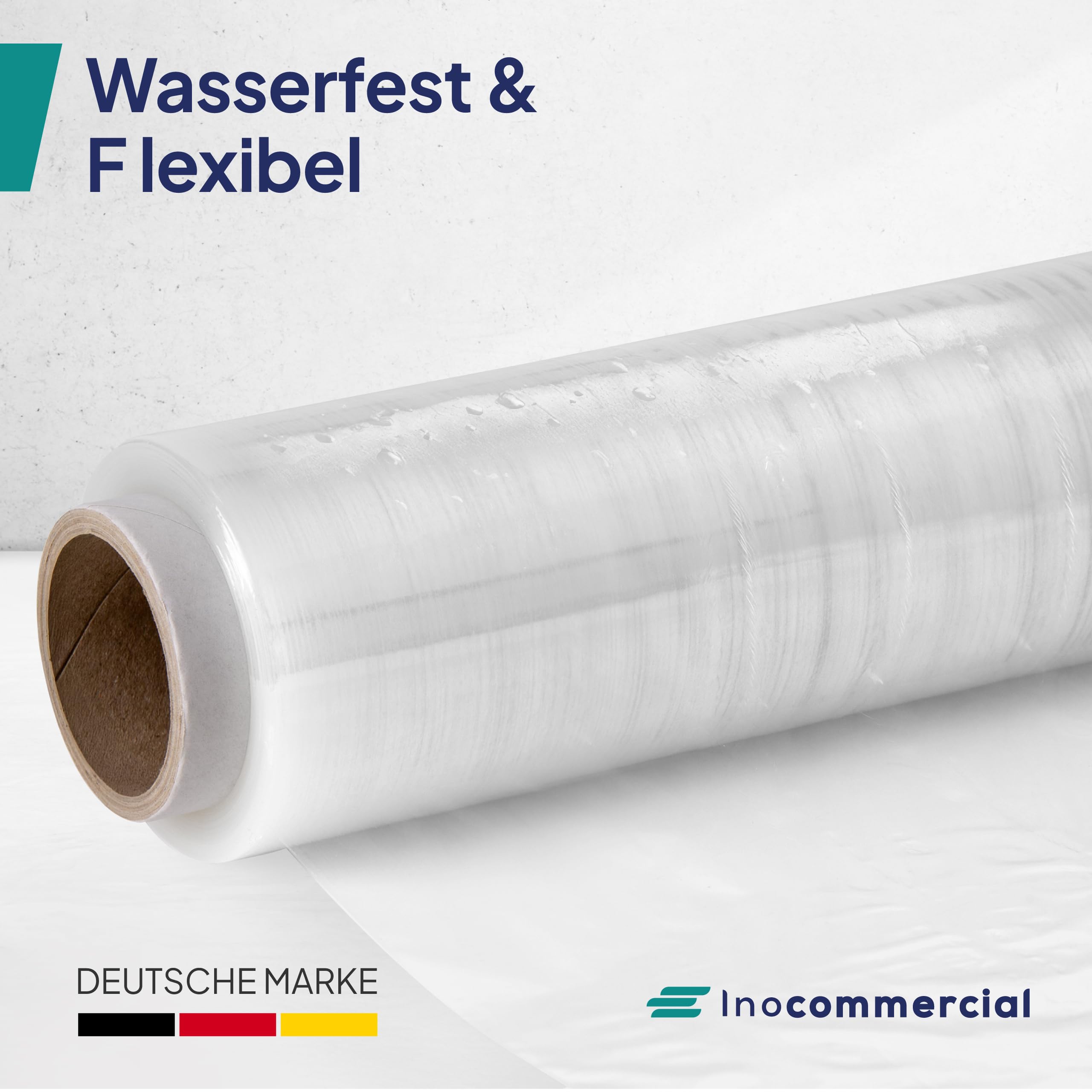 Inoverse Stretchfolie Transparent 40cm x 110m 700g Palettenfolie Handstretchfolie