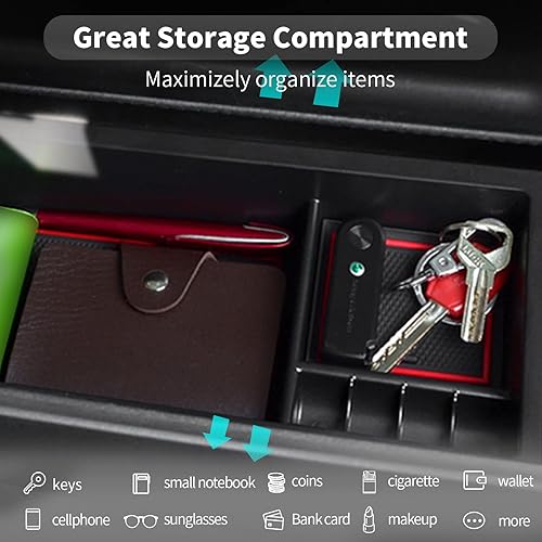 Miniatura 4 de CDEFG Organizador de accesorios de consola central para Prius 2016 2017 2018 2019 2020, material ABS, bandeja de inserción, caja de almacenamiento