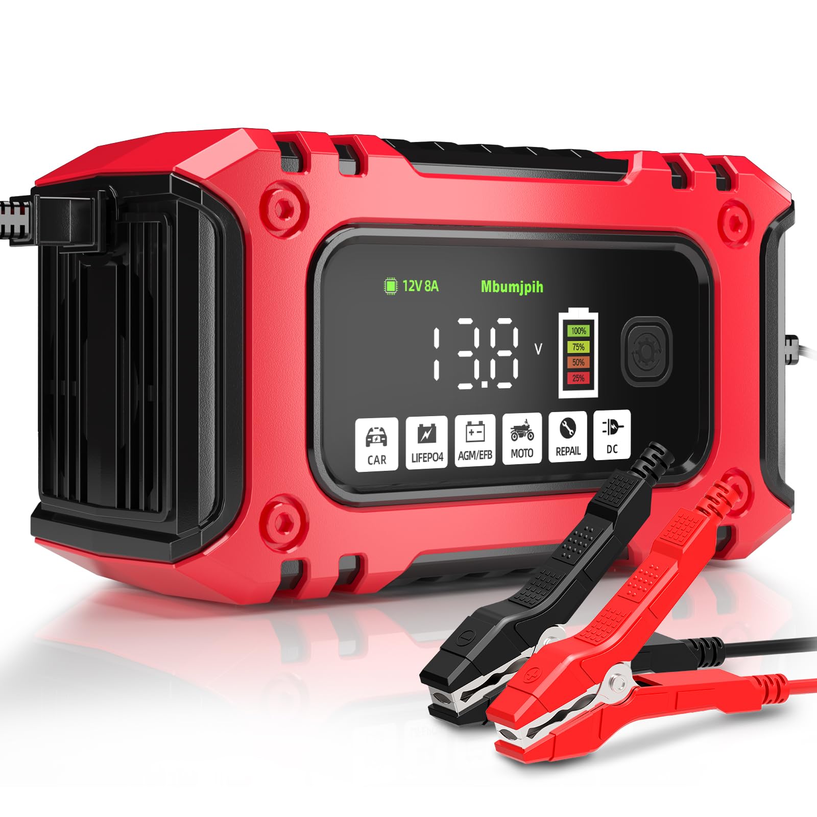 12V/24V 8A Intelligente Acculader Onderhouder En Automatische Repar Draagbaar Met Lcd Scherm Voor Auto