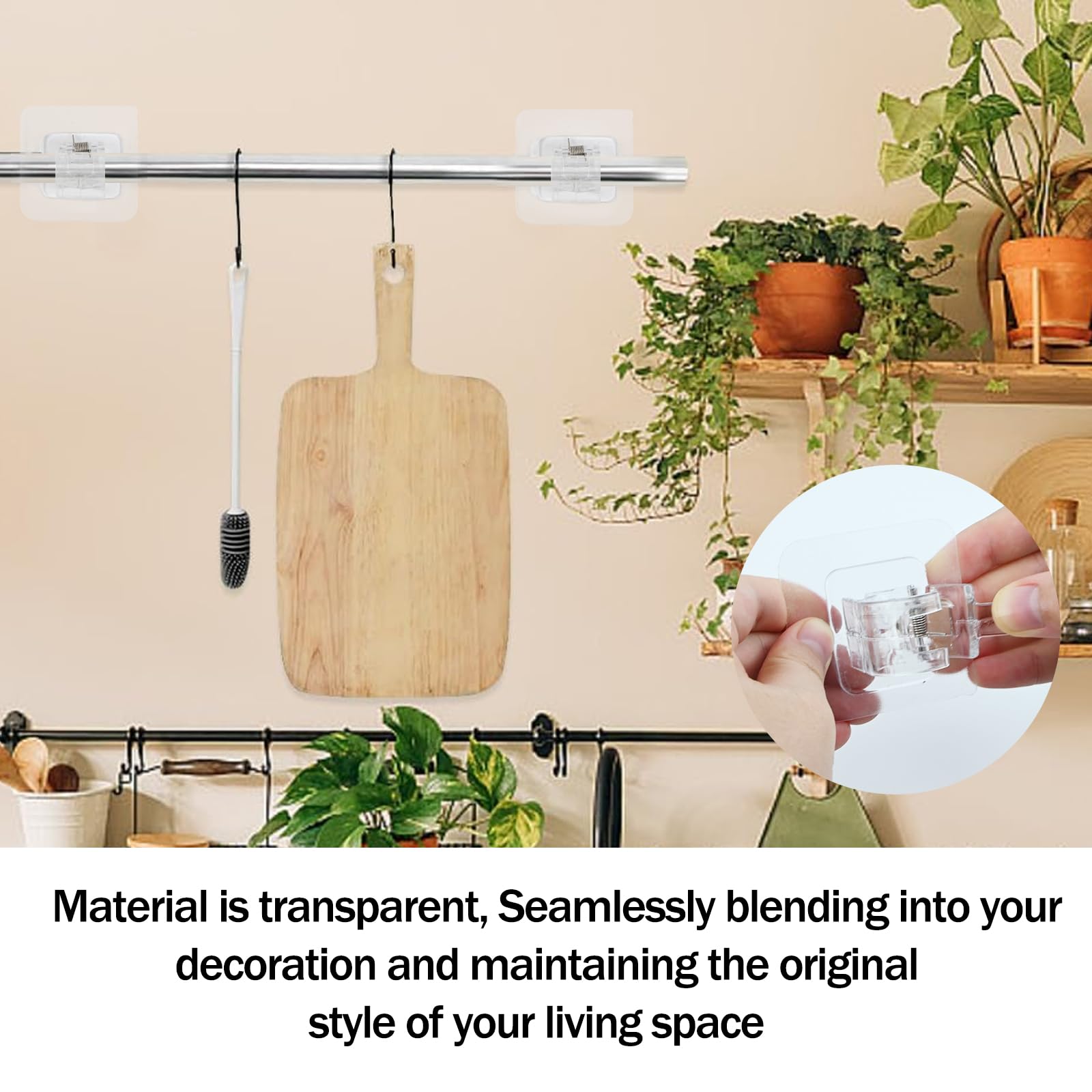 20 Ganci Adesivi Per Tende Trasparenti - Senza Bucare Pareti | Per Casa, Bagno E Hotel - Foto 5