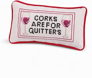 Mud Pie Corks Mini Needlepoint Pillow