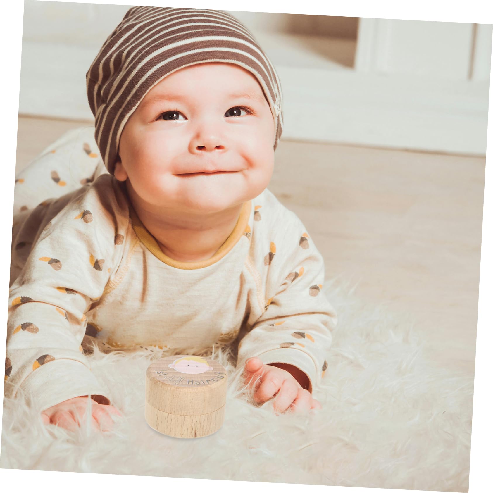 VICASKY Wooden Haircut Keepsake Box Haircut Storage Holder for Boys and Girls'