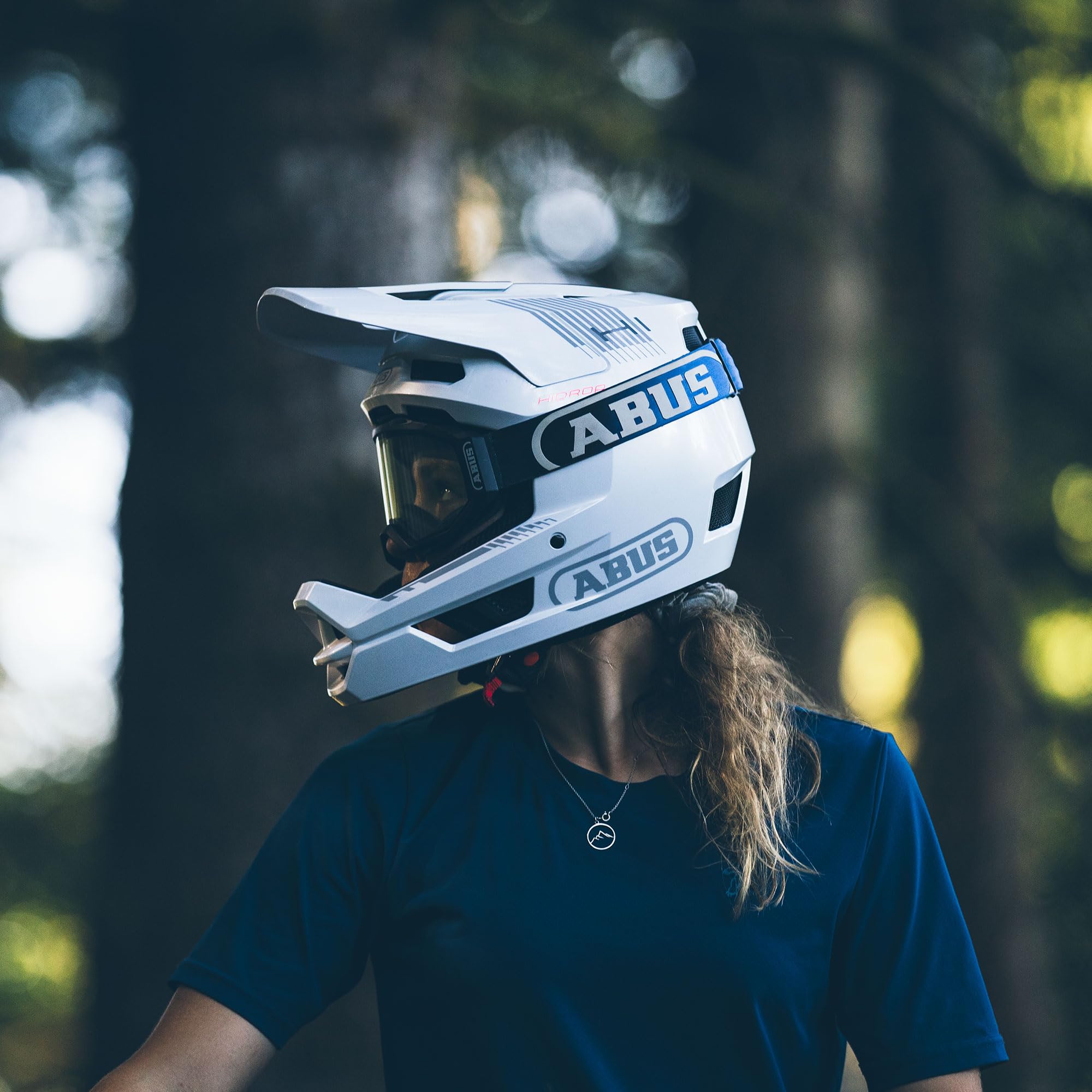 ABUS Kask Downhill HiDrop, Fullface, błyszczący biały, Rozmiar L | Kask rowerowy z certyfikatem ASTM i skorupą ABS do MTB, Downhill, Enduro i Bikepark
