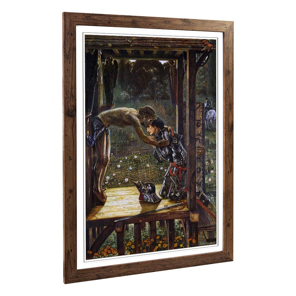 Big Box Art Framed Print of Edward Burne-Jones The Merciful Knight Design | Wall Art Picture | Home Decor for Kitchen, Living Room, Bedroom, Hallway, Walnut, A2 / 24.5x18 Inch / 62x45cm