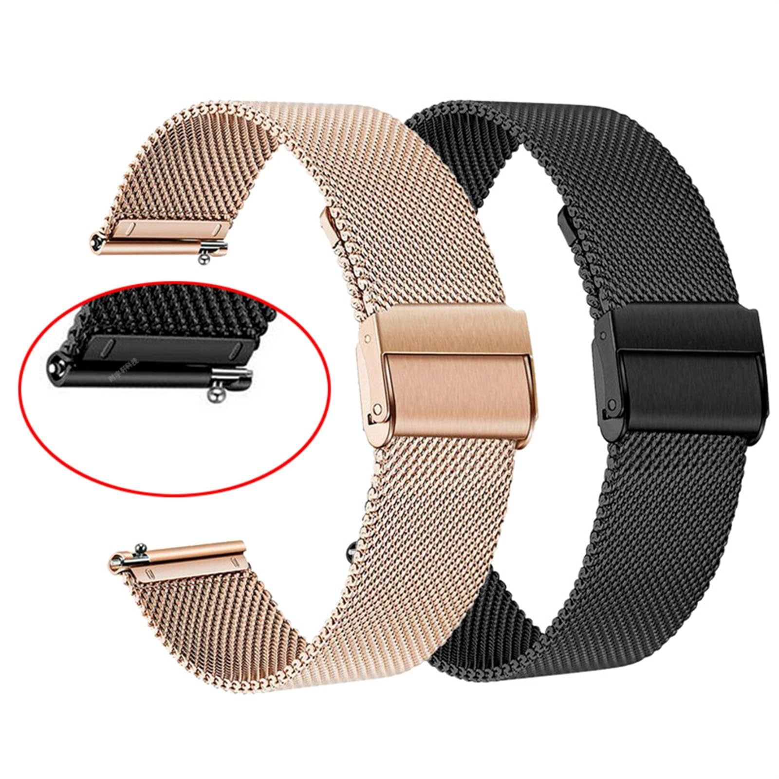 HABITZ Kompatybilny for Huawei GT3 42mm/46mm SmartWatch Band GT GT2 42mm Milanese bransoleta ze stali nierdzewnej uniwersalny pasek zamienny 20/22 mm (Color : Gold, Size : G T 46mm)