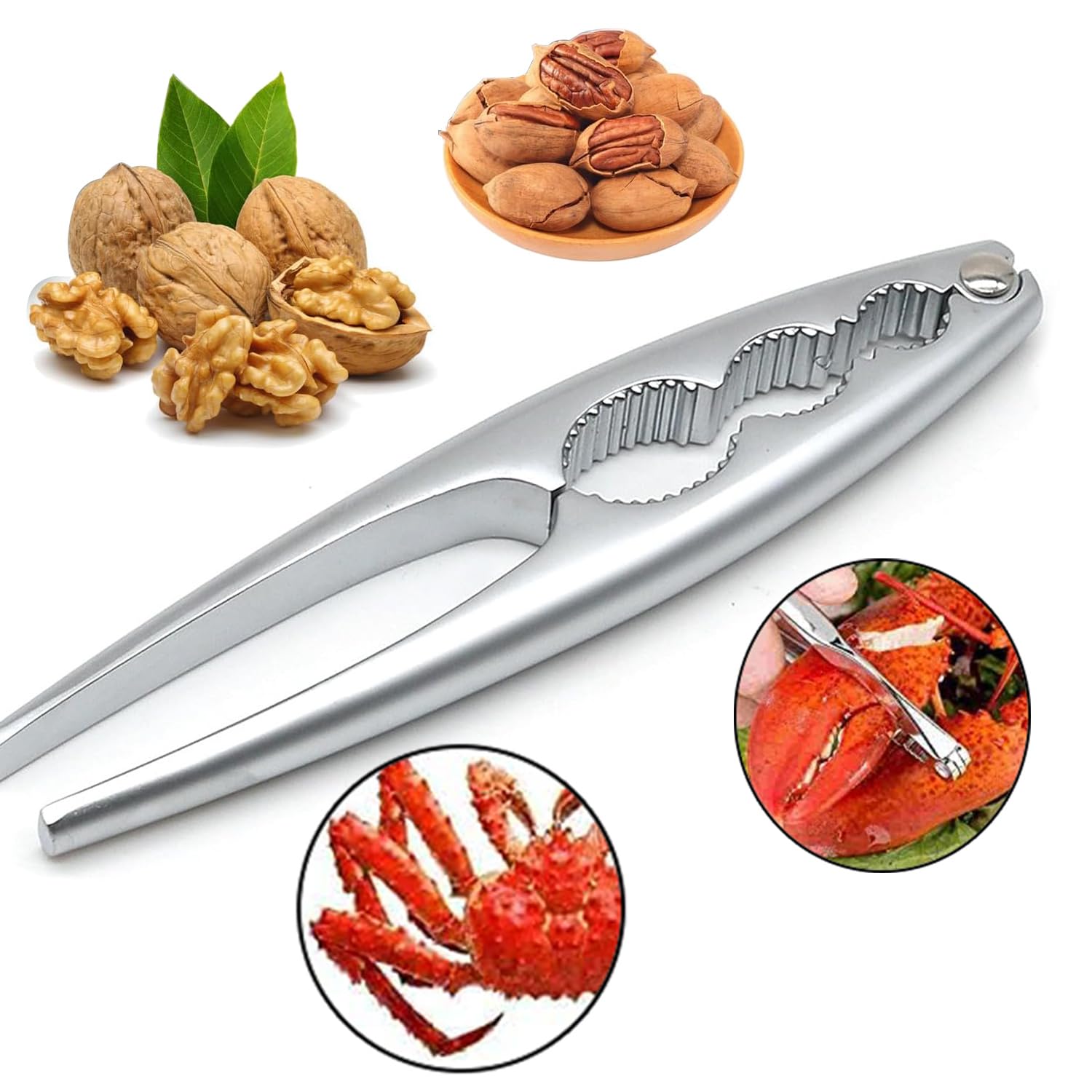 DONGSZQ Casse Noix,1Pièces Pince Noix,Casse-Noisette Casse Noix En Métal, Casse-Noix En Acier Inoxydable,Pince Noyer Idéal Pour Secs à Coques Comme Des Noix, Amandes,Noisettes