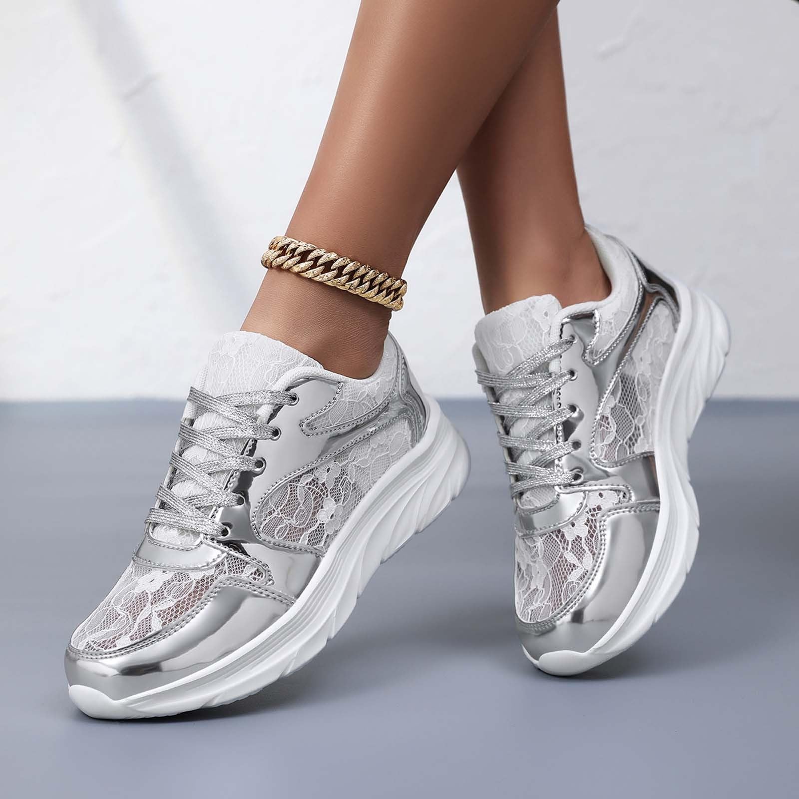 Generisch Buty do stroju ludowego, buty ślubne, buty Dirndl, oddychające, sznurowane siateczki, do noszenia na co dzień, lekkie, do aktywności na świeżym powietrzu, miękka podeszwa, idealne do