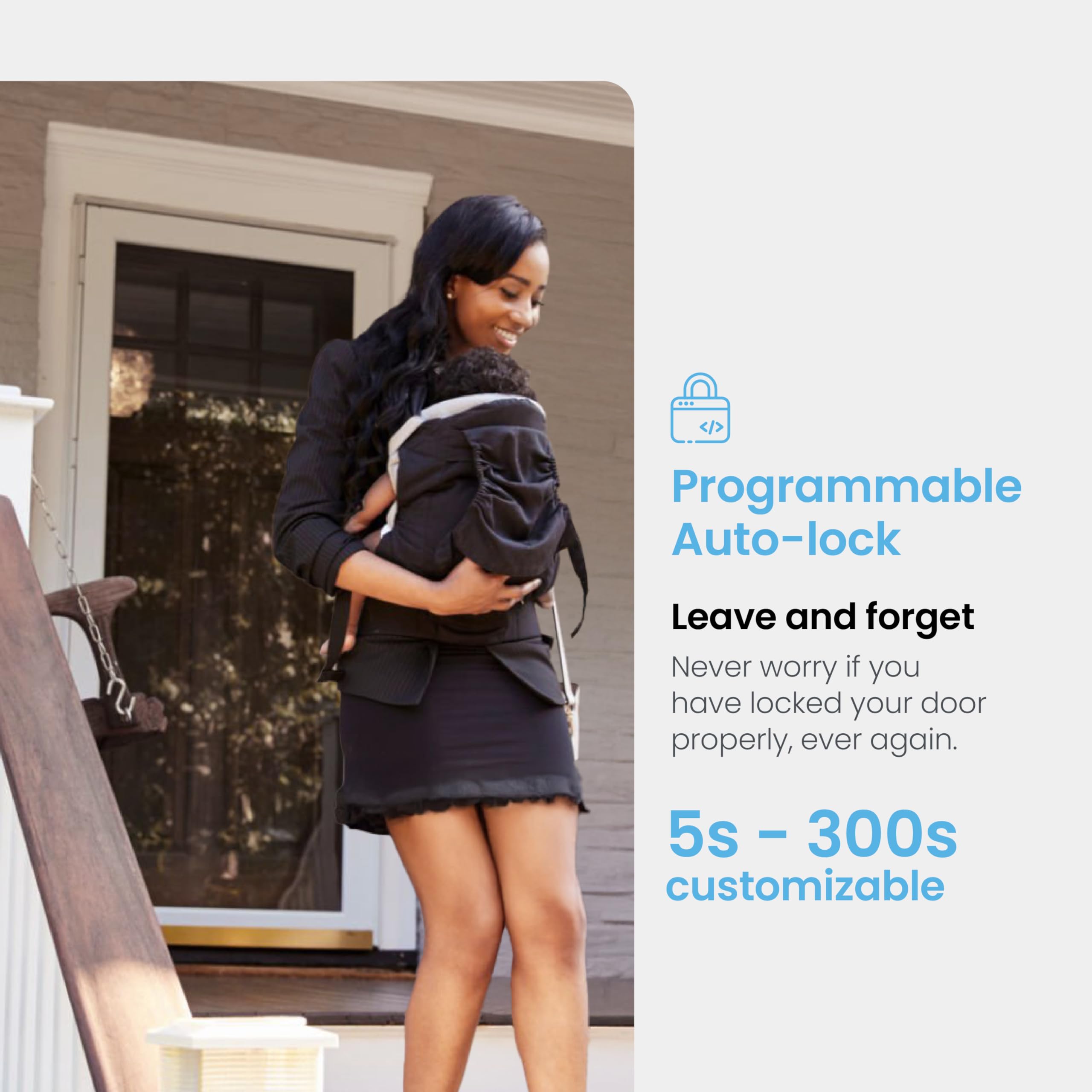 Secure Pro Smart Lock Wi-Fi, cerradura de puerta con teclado digital de entrada sin llave, sensor de huellas dactilares biométrico 3D con asa, control de voz y bloqueo automático, edición con 6