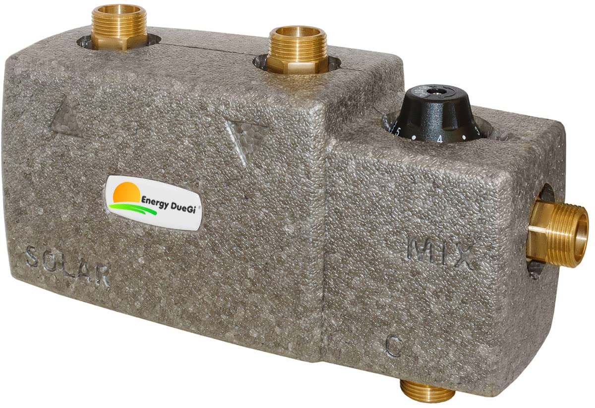 Kit termostatico di collegamento solare-caldaia con temperatura di deviazione regolabile 3/4"M