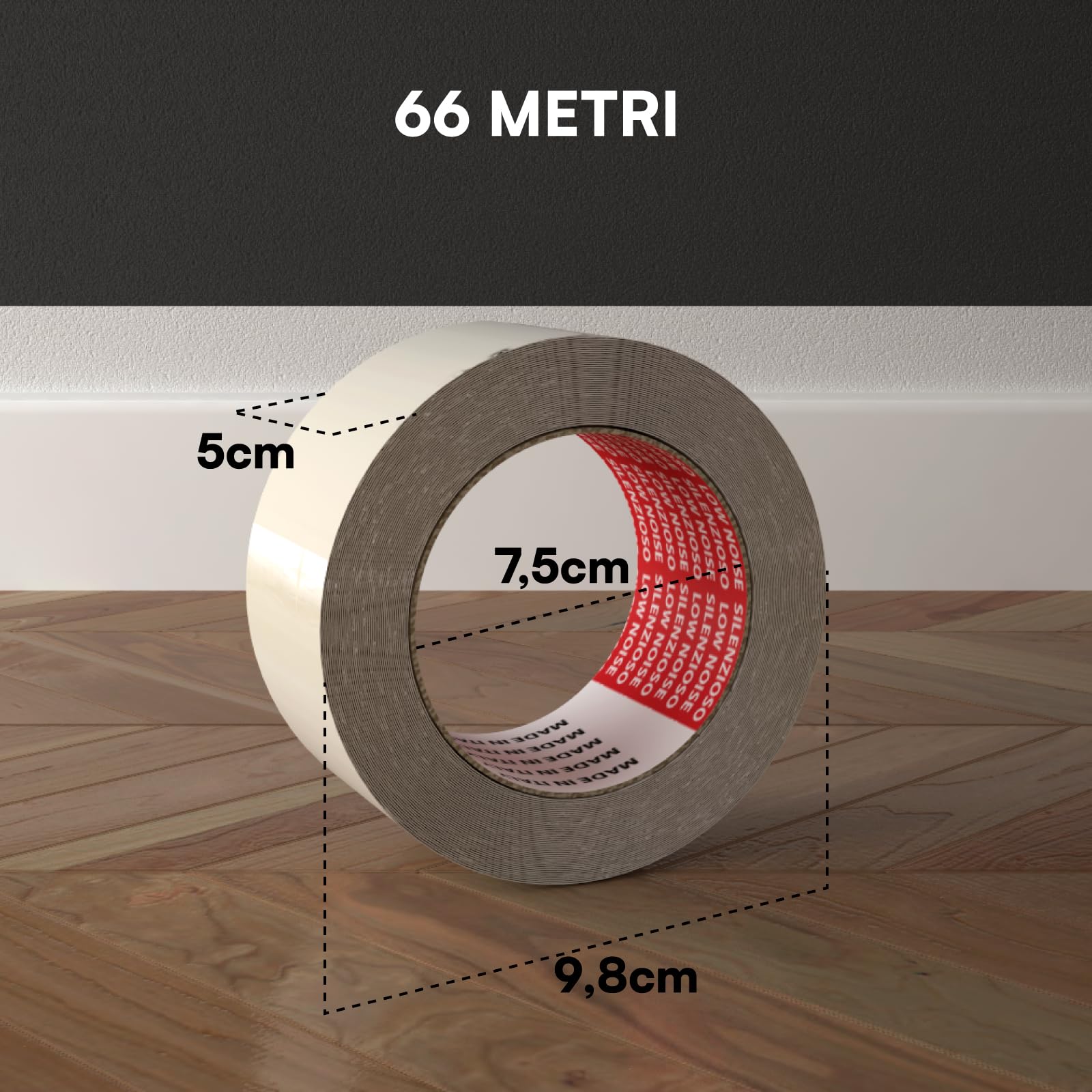DNK TRADE Nastro Adesivo da Imballaggio Pacchi - 6 Rotoli di Nastro per Imballaggi 50mm x 66m Silenzioso Resistente all'Acqua - Colore Trasparente