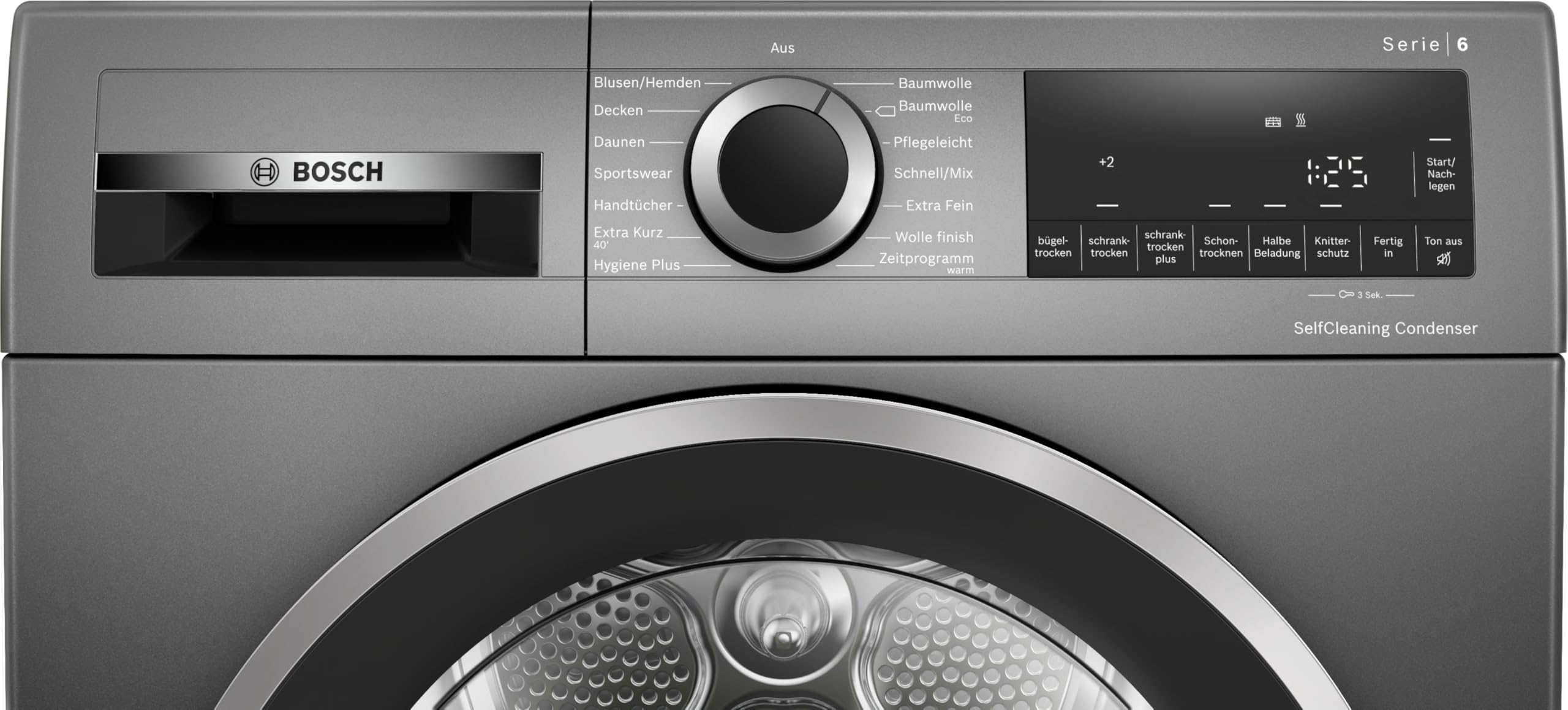 Bosch WQG2450R10 Serie 6 - Secadora de bomba de calor, 9 kg, sistema de secado sensible, estructura de tambor respetuosa con el tejido, secado óptimo AutoDry, diseño antivibración, más estabilidad