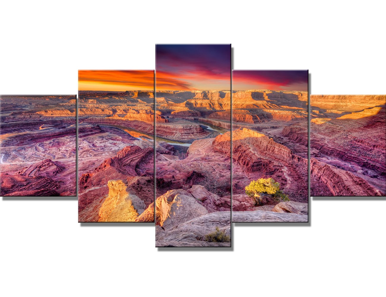 Wall Decorations for Living Room Dead Horse Canyon near Moab Paintings 5 Piece Canvas Wall Art for L