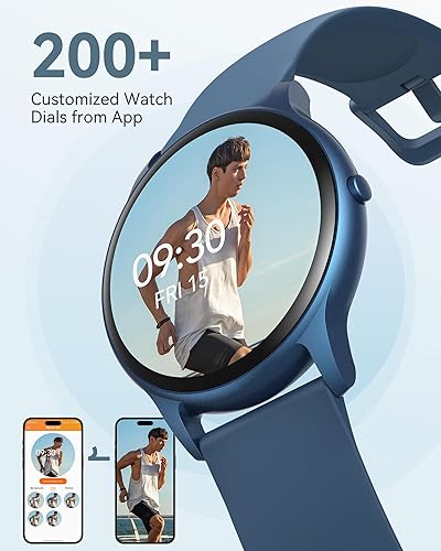 Miniatura 7 de AGPTEK Reloj inteligente para mujeres y hombres, reloj inteligente impermeable 5ATM para teléfonos Android e iOS, reloj de seguimiento de actividad