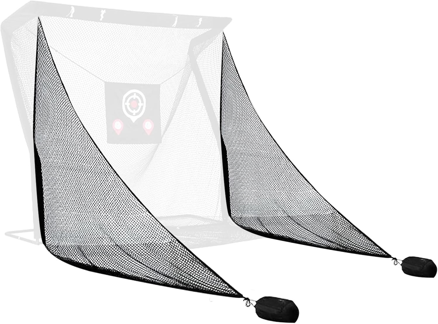 2PCS Shank Net Golf with Two Sandbags+Golf Screen Bag+10pcs Grommet Ropes for Golf Hitting Nets Frame Simulator Impact Screen Sand Bags Side Net