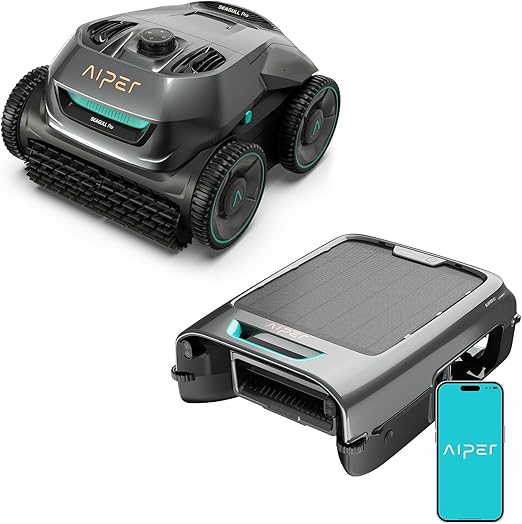AIPER Cordless Robotic Pool Cleaner, WavePath Navigation, Wall-Climbing, Quad-Motor, 150 mins Runtime for Inground Pools up to 1,600 sq.ft, ZT6002