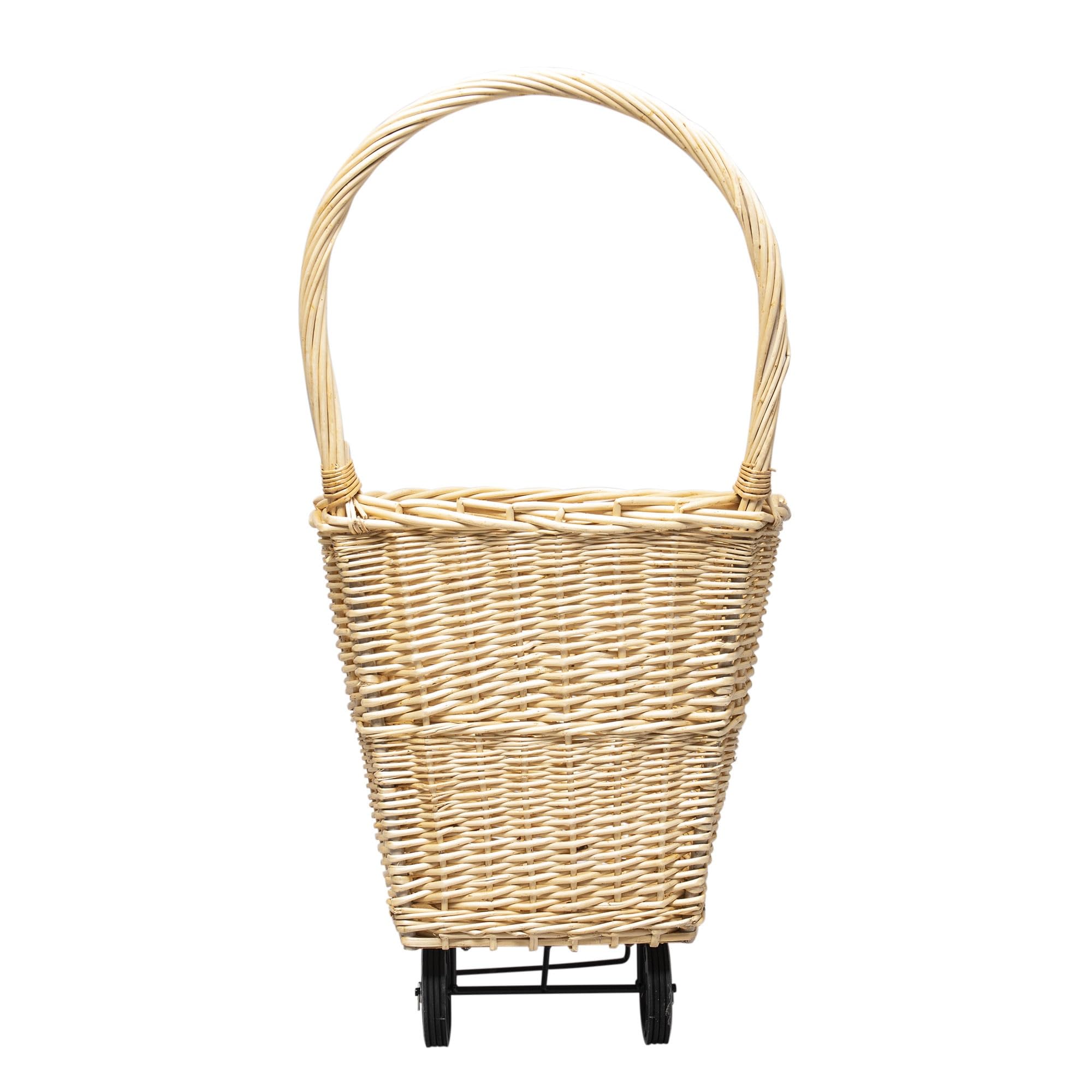 WERKA PRO Carrito de leña de mimbre