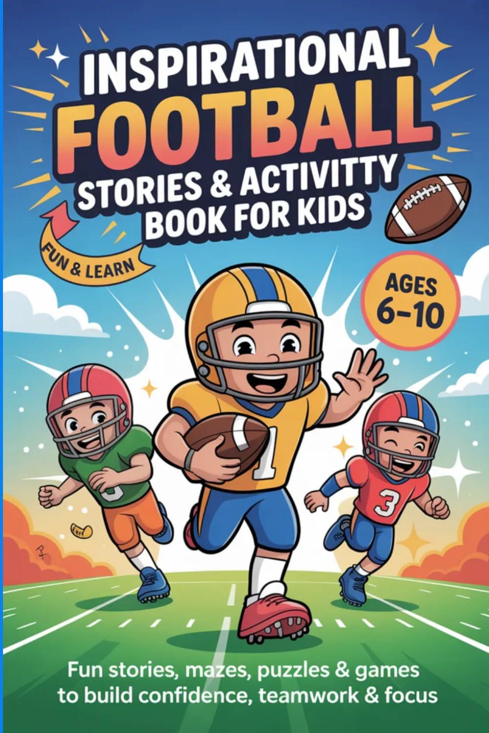 Football Activity Book for Kids Ages 6–10: Fun Games, Mazes, Puzzles & Training Challenges to Build Confidence, Focus & Teamwork Skills