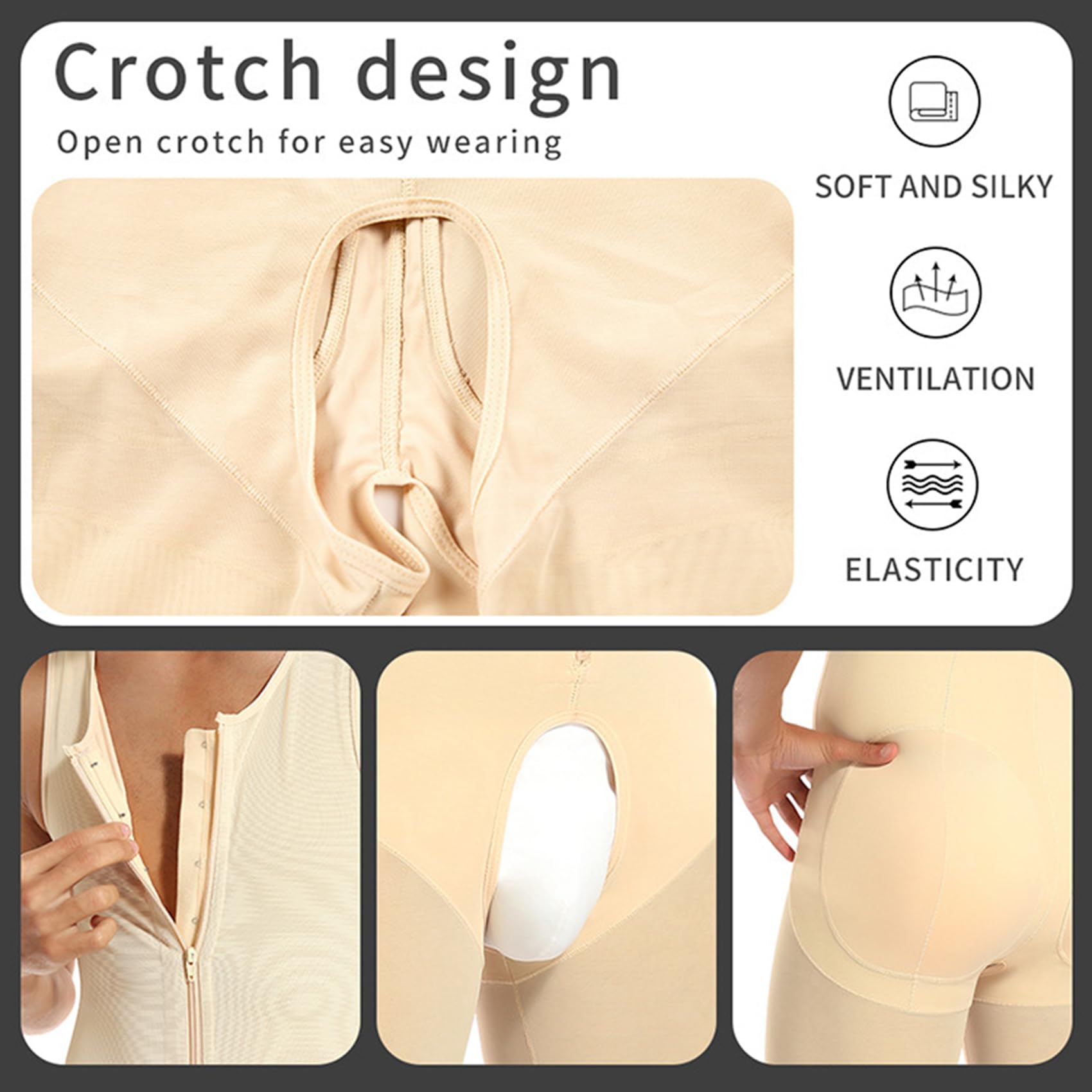 Pantalones Cortos moldeadores de Cuerpo para Hombres 4XL-6XL, Body Adelgazante Fajas Pantalones levantadores de Cadera Todo en uno Control de Barriga Faja de contracción Abdominal