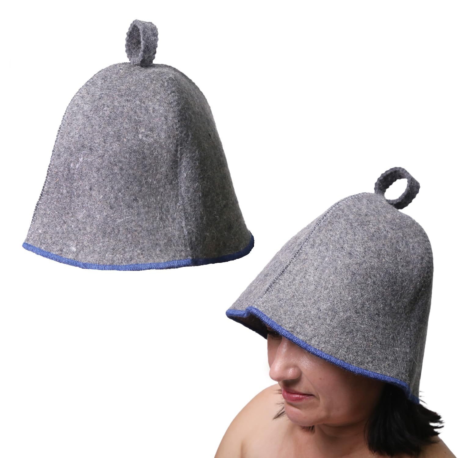 PetriStor Sauna Hat Comfort - Sauna Hat for Women - Wool - for Men - Bathhouse - Felt Cap