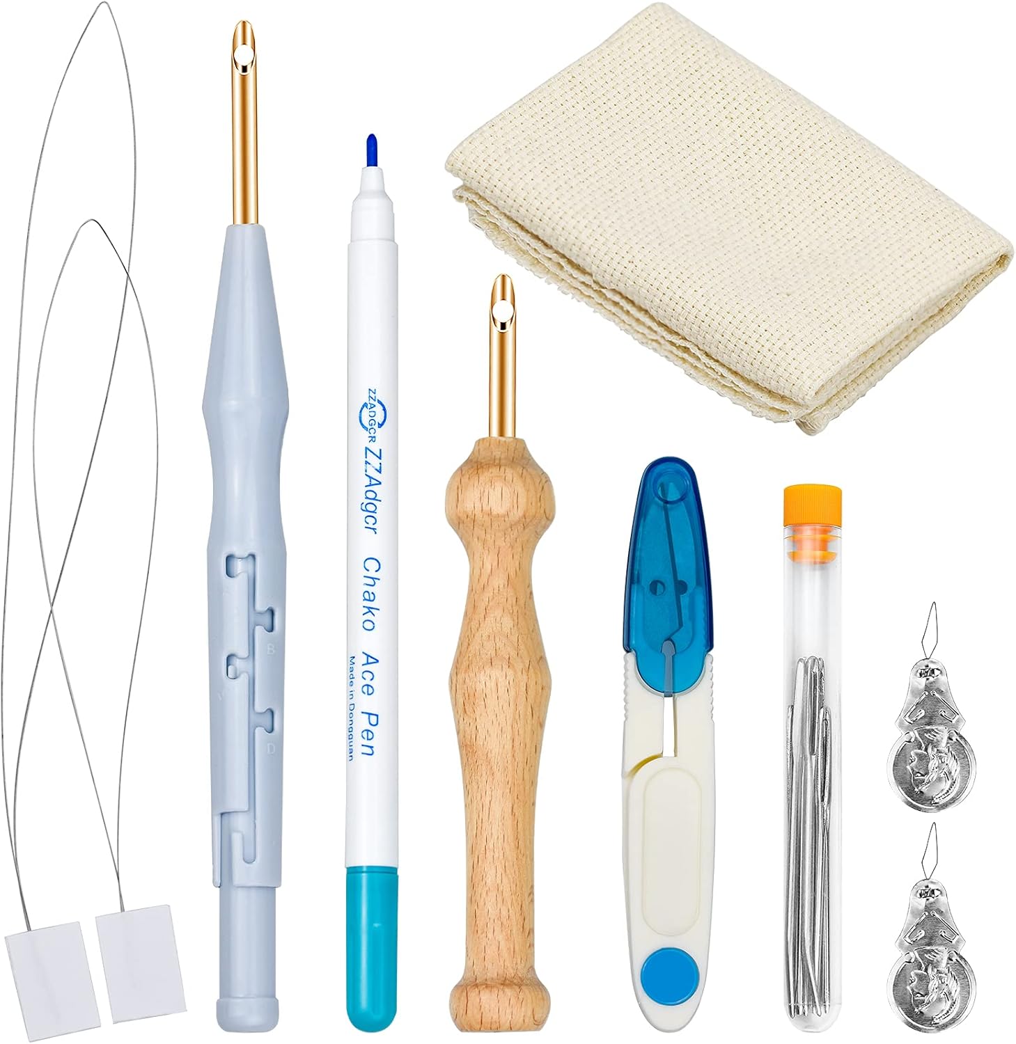 18 PCS Bordado Kits Punch Needle Set de Aguja de Perforación Manualidades Labor de Aguja