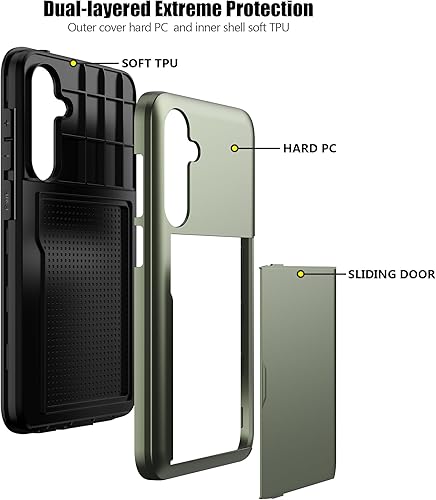 Miniatura 10 de Nvollnoe Funda para Samsung S24 Plus con tarjetero de doble capa resistente funda protectora con ranura para tarjeta oculta Funda delgada tipo