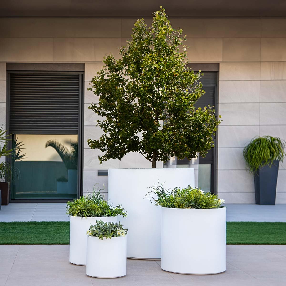 Garden Center Shop | New Garden Macetero Hortensia 40 cm Bronce | Macetero Redondo Exterior/Interior | Polietileno Ligero & UV | Ø 40 cm | 40 L Volumen